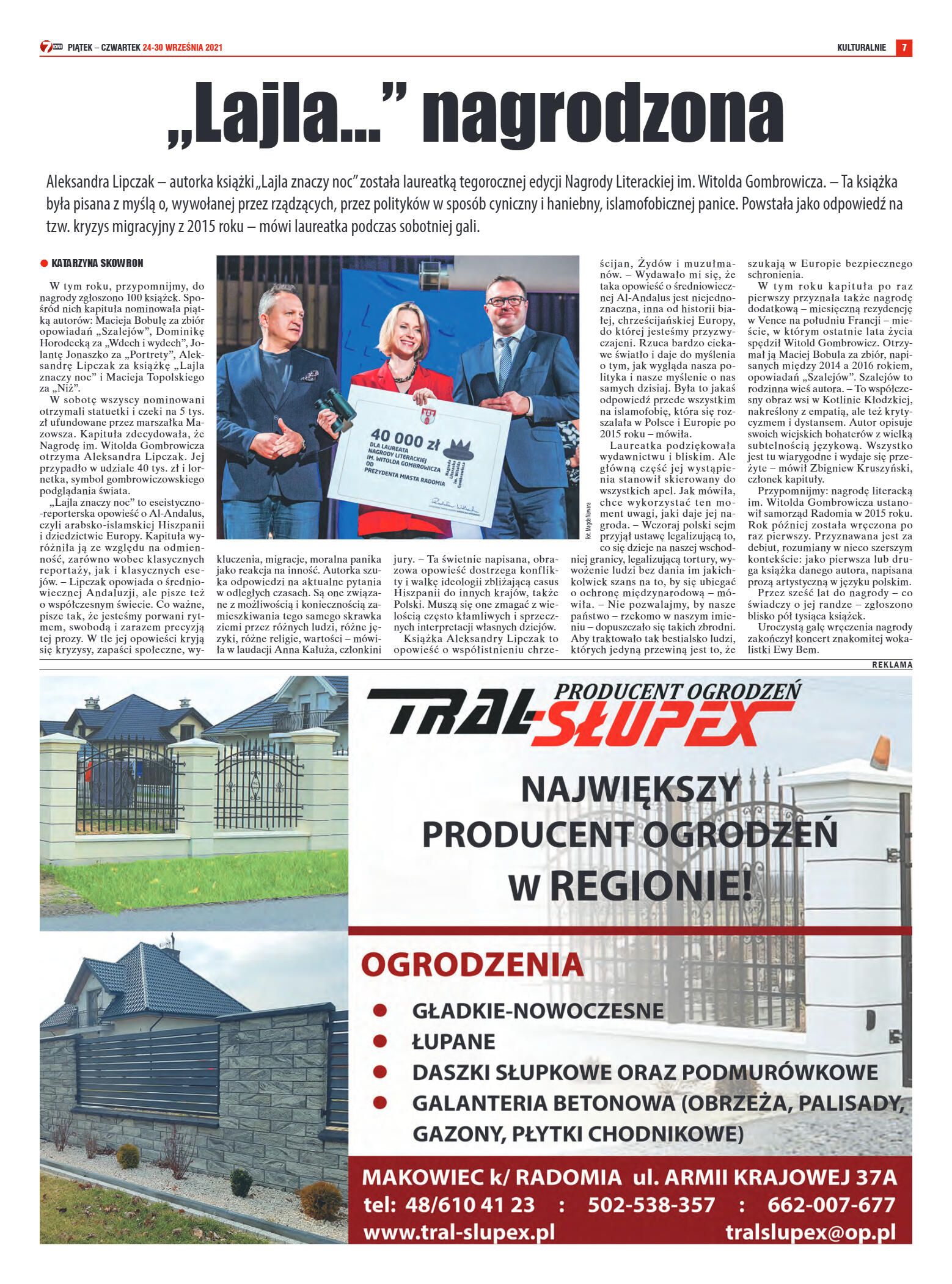 Tygodnik "7 Dni" nr 785 z dn. 24.09.2021 r. - strona 7