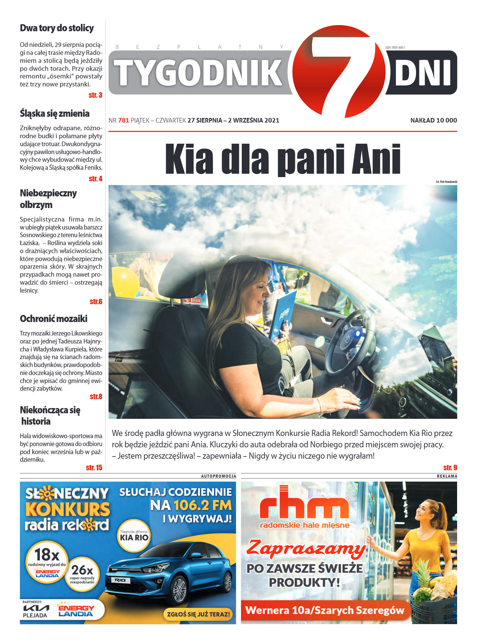 Tygodnik "7 Dni" nr 781 z dn. 27.08.2021 r. - strona 1