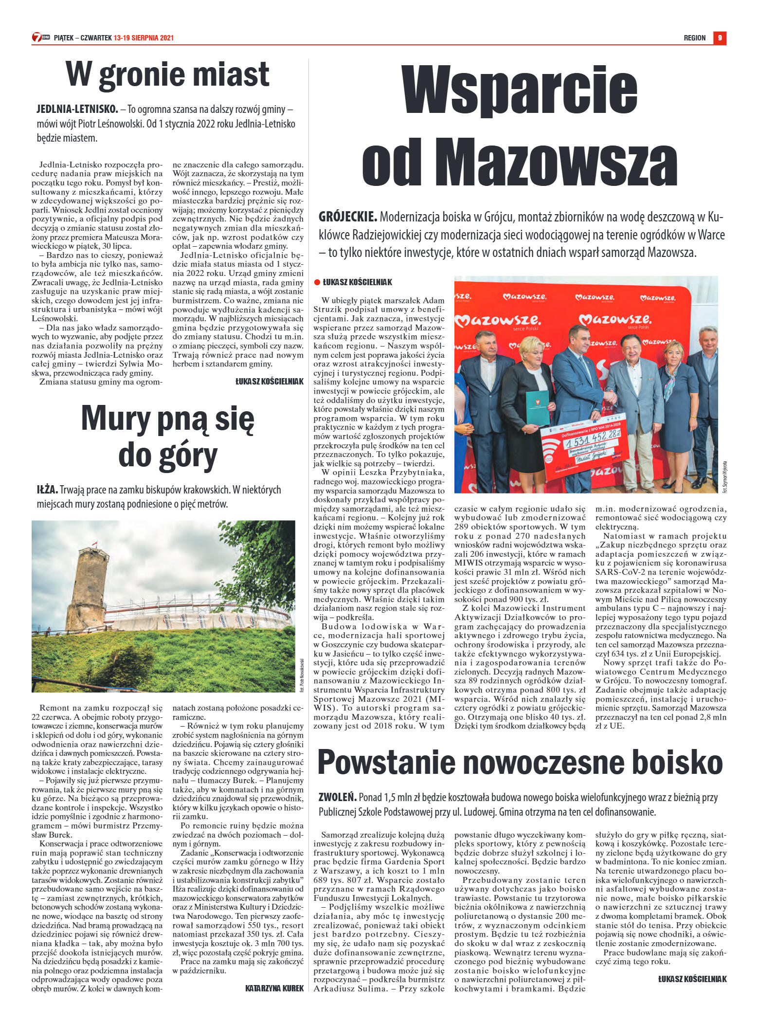 Tygodnik "7 Dni" nr 779 z dn. 13.08.2021 r. - strona 9