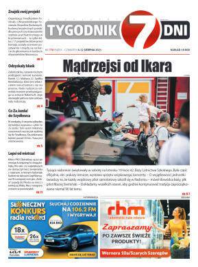 Tygodnik "7 Dni" nr 778 z dn. 6.08.2021 r. - strona 1