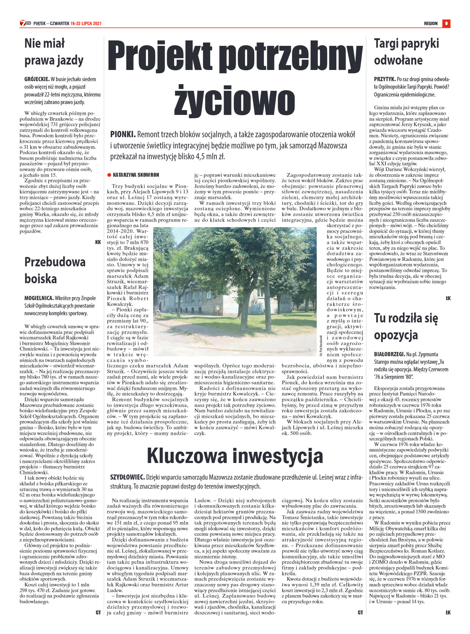 Tygodnik "7 Dni" nr 775 z dn. 16.07.2021 r. - strona 9