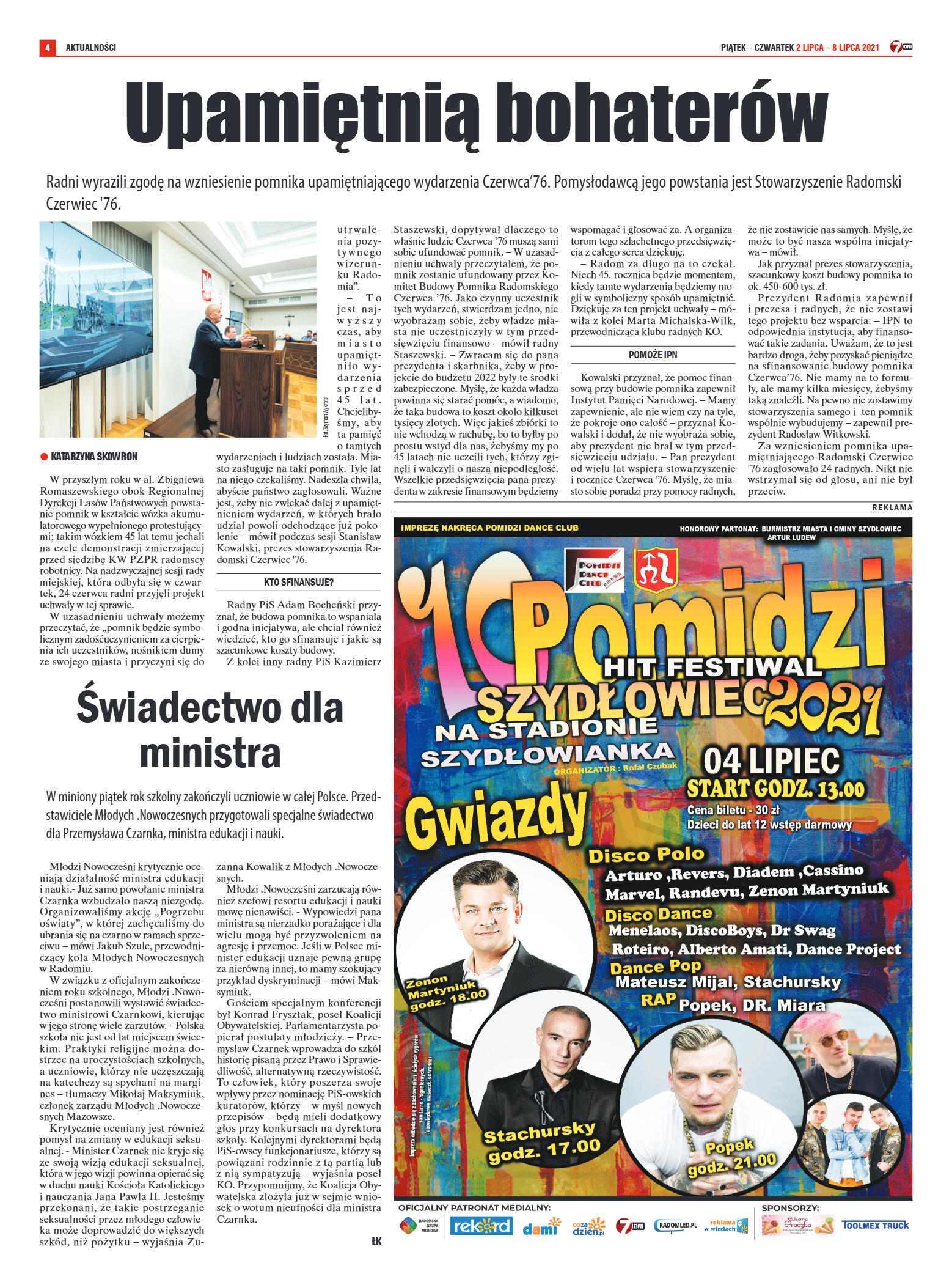 Tygodnik "7 Dni" nr 773 z dn. 02.07.2021 r. - strona 4