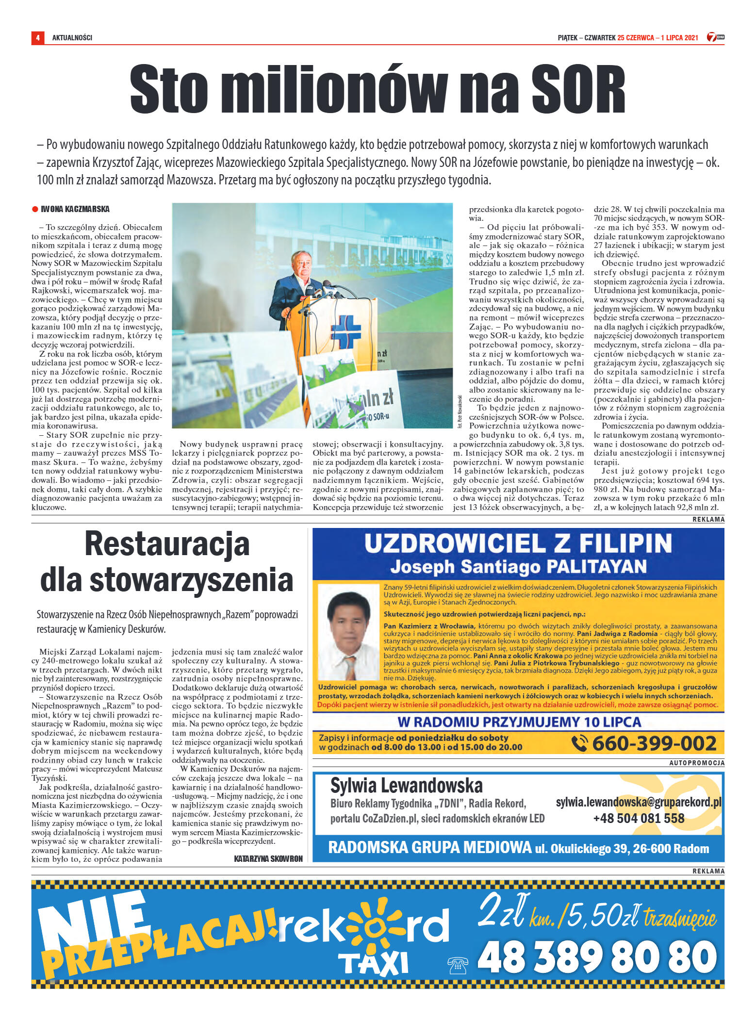 Tygodnik "7 Dni" nr 772 z dn. 24.06.2021 r. - strona 4