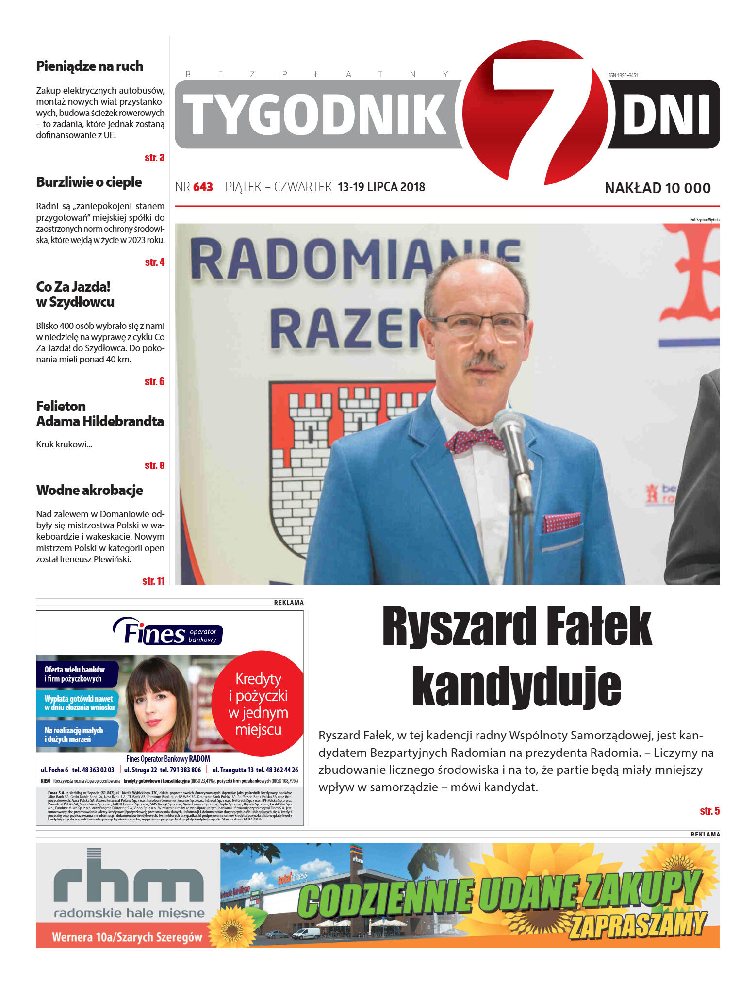 Tygodnik "7 Dni" nr 643 z 13.07.2018 - strona 1