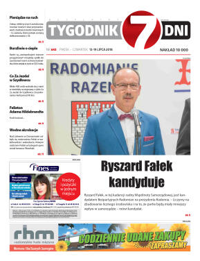 Tygodnik "7 Dni" nr 643 z 13.07.2018 - strona 1