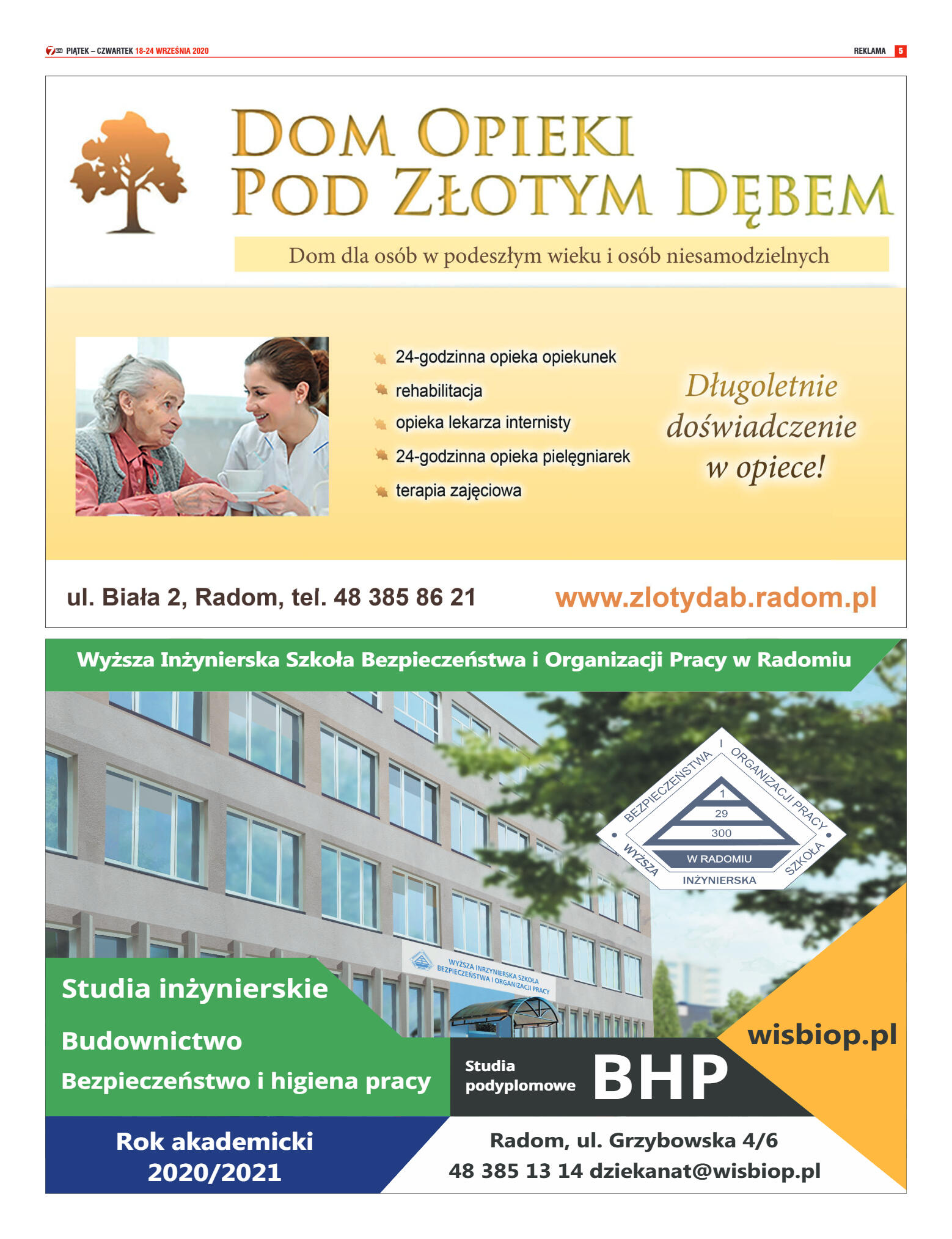 Tygodnik „7 Dni” nr 737 z 18.09.2020 - strona 5