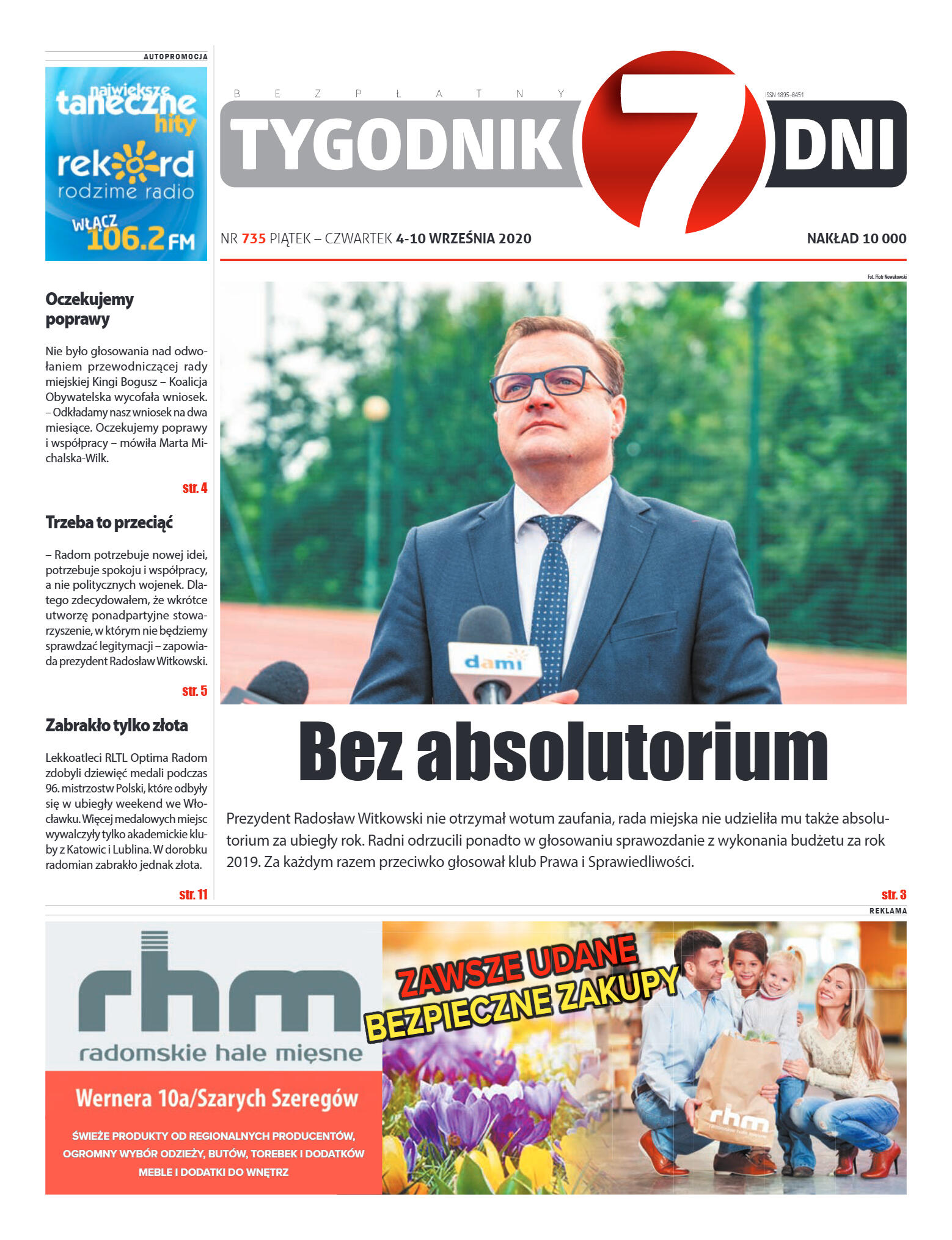 Tygodnik "7 Dni" nr 735 z 4.09.2020 - strona 1