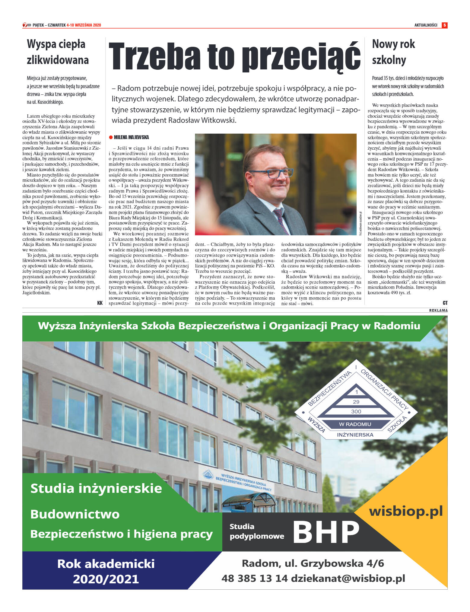 Tygodnik "7 Dni" nr 735 z 4.09.2020 - strona 5