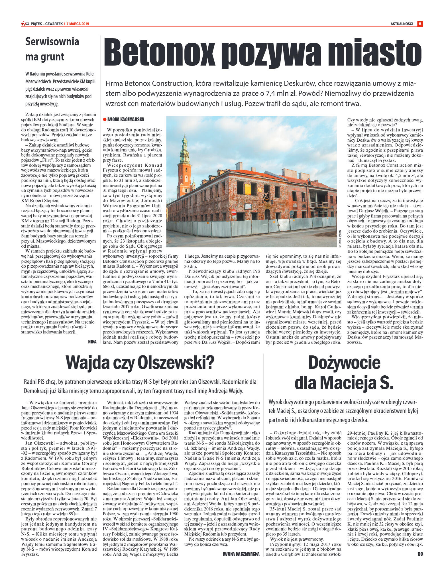 Tygodnik "7 Dni" nr 674 z 01.03.2019 - strona 5