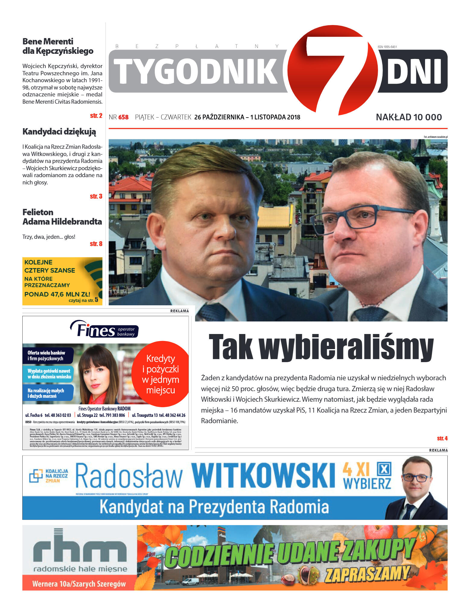 Tygodnik "7 Dni" nr 658 z 26.10.2018 - strona 1