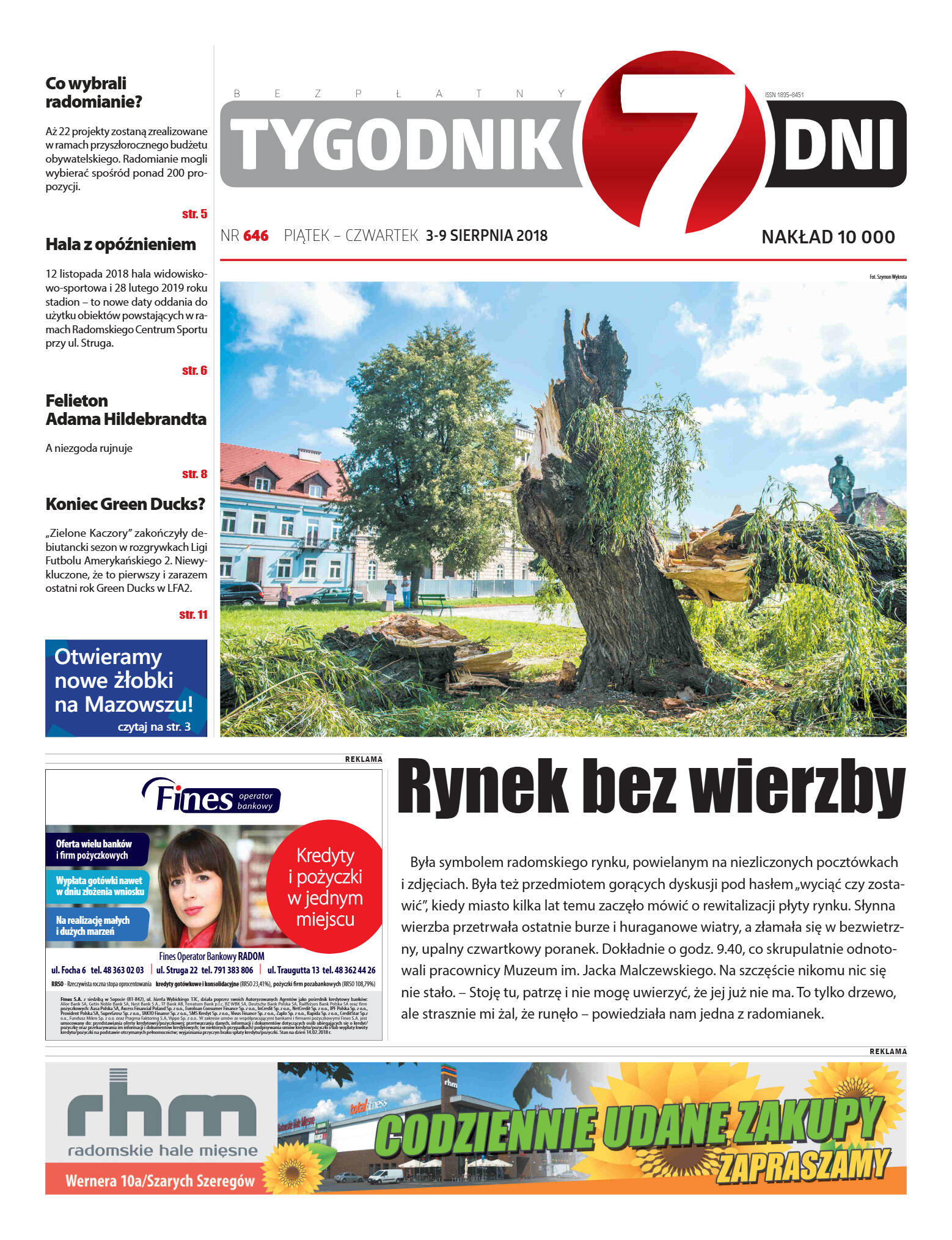 Tygodnik "7 Dni" nr 646 z 03.08.2018 - strona 1