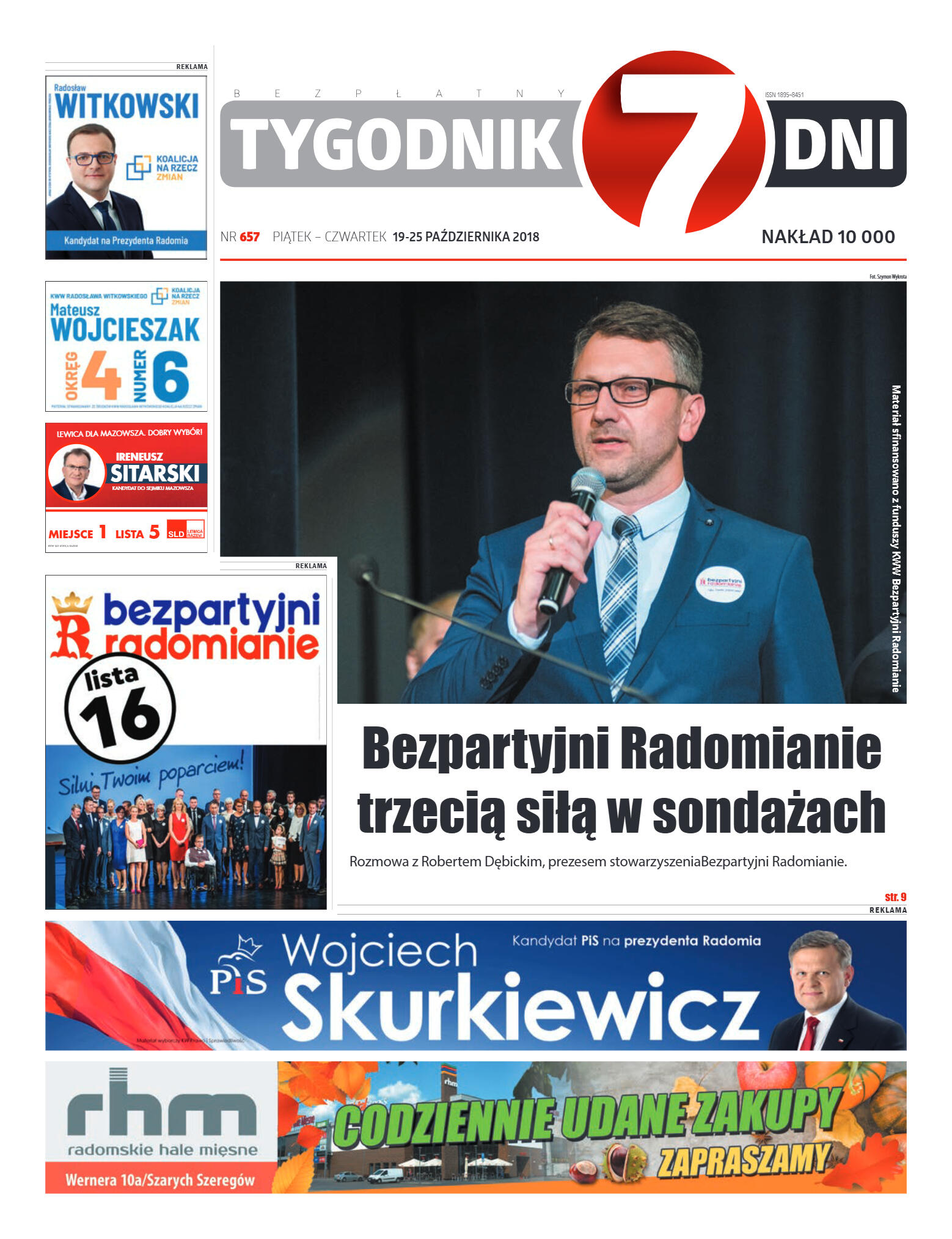 Tygodnik "7 Dni" nr 657 z 19.10.2018 - strona 1