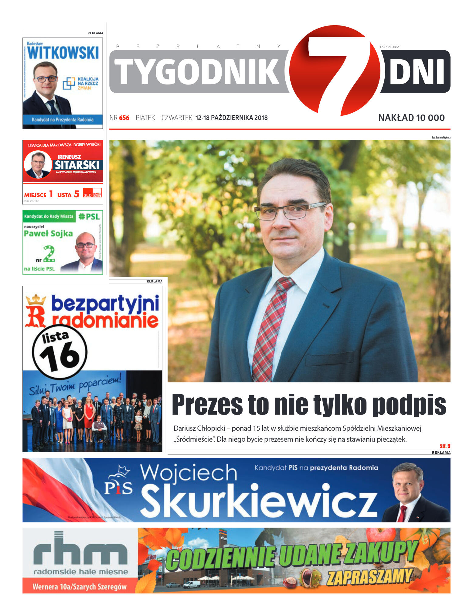 Tygodnik "7 Dni" nr 656 z 12.10.2018 - strona 1