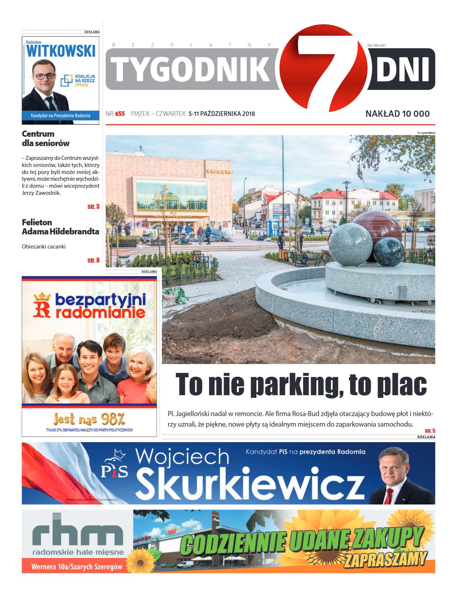 Tygodnik "7 Dni" nr 655 z 05.10.2018 - strona 1