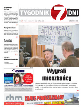 Tygodnik "7 Dni" nr 627 z dn. 16.03.2018 - strona 1