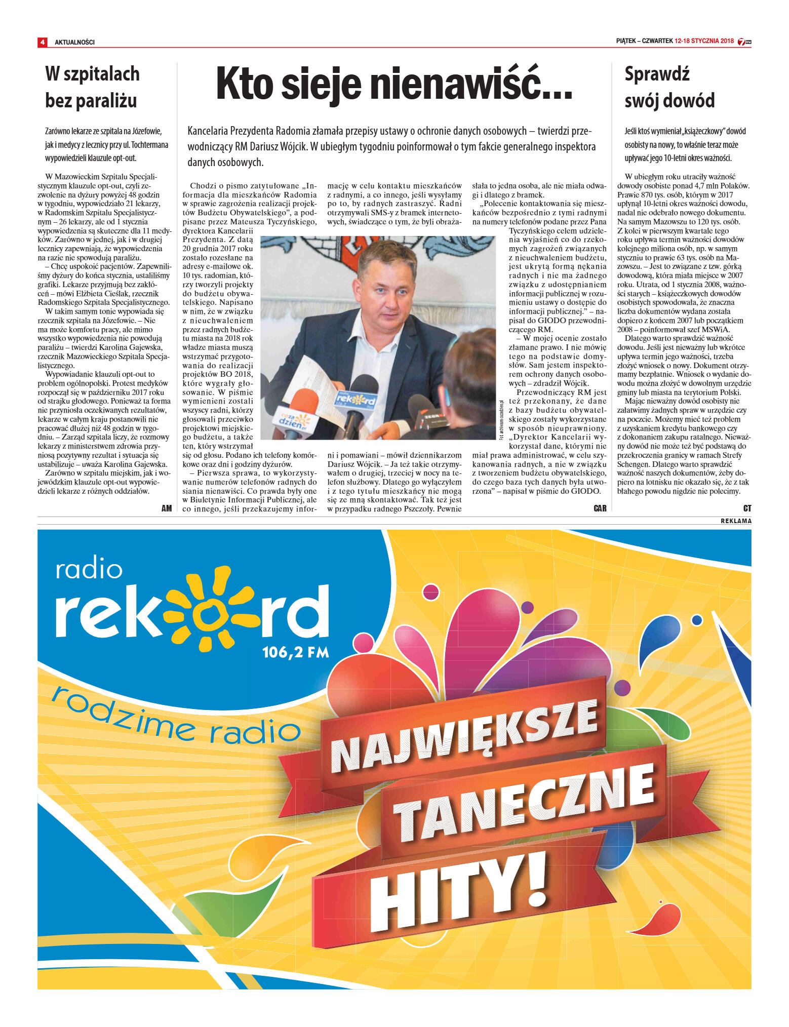 Tygodnik "7 Dni" nr 618 z dn. 12.01.2018 - pobierz - strona 4