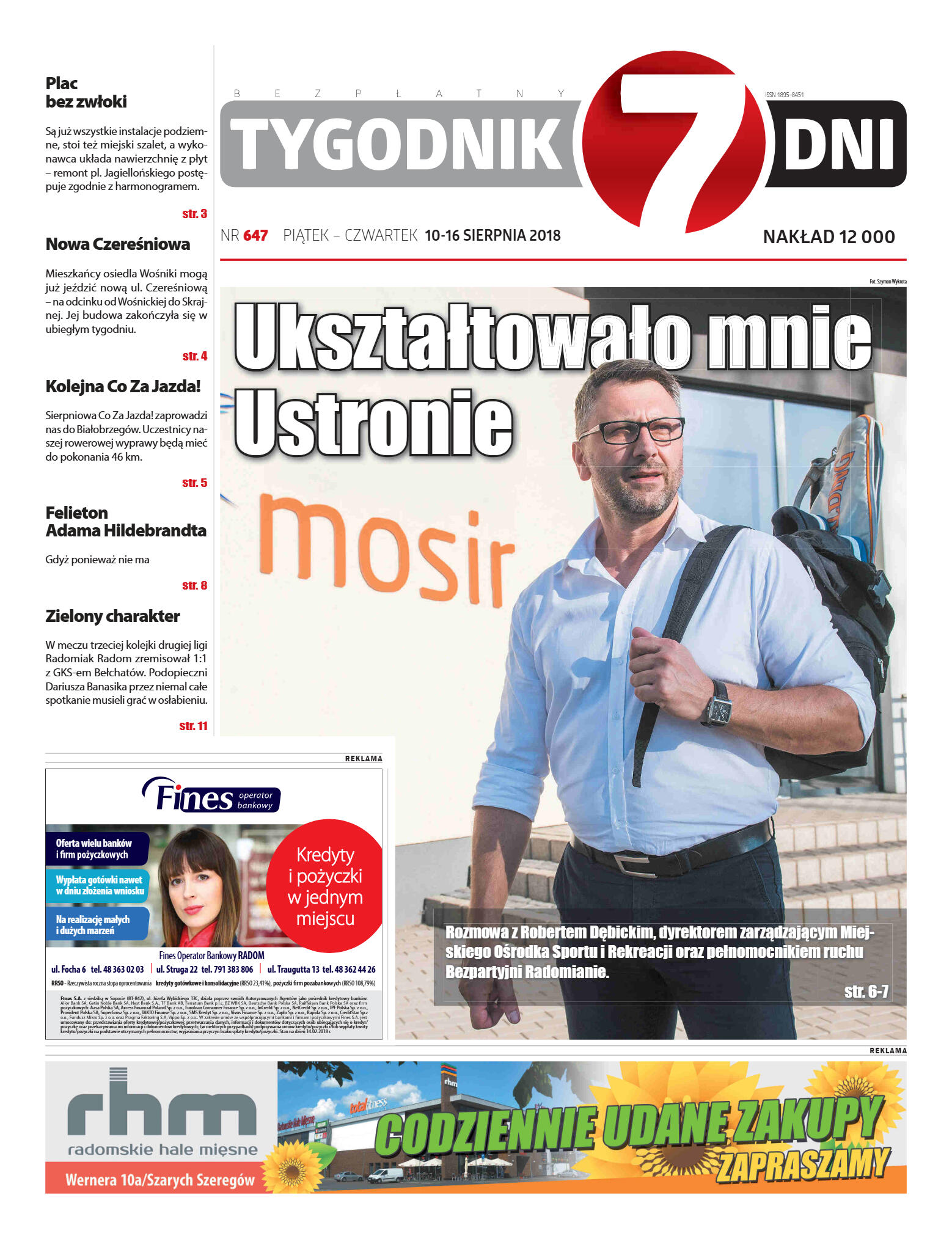 Tygodnik "7 Dni" nr 647 z 10.08.2018 - strona 1