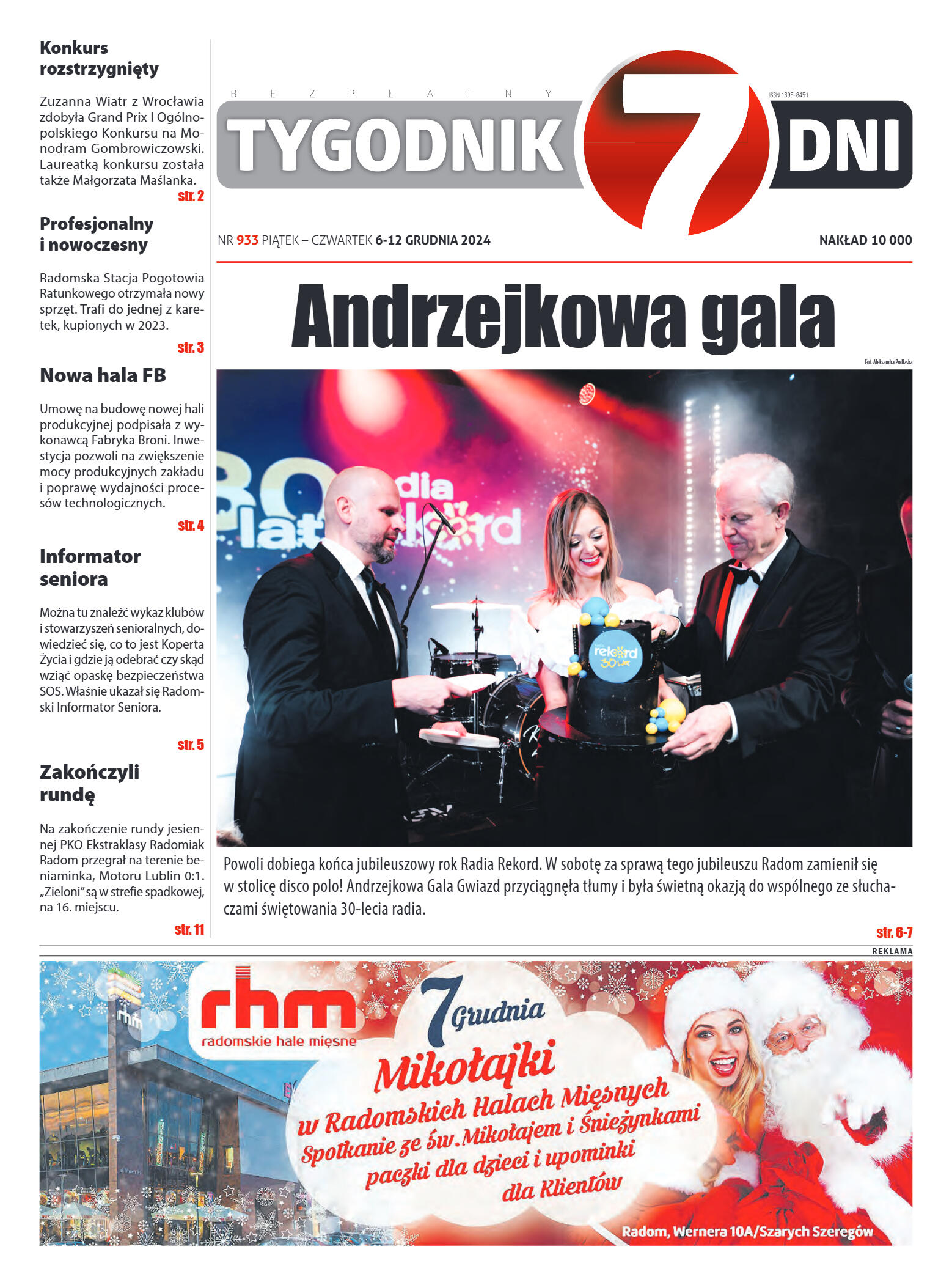 Tygodnik "7 Dni" nr 933 z dn. 6.12.2024 r. - strona 1