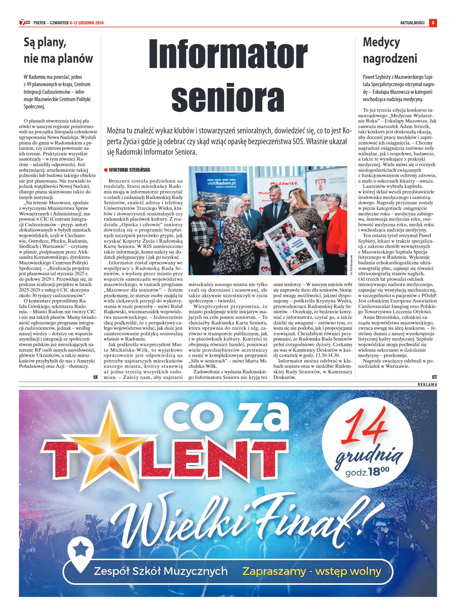 Tygodnik "7 Dni" nr 933 z dn. 6.12.2024 r. - strona 5