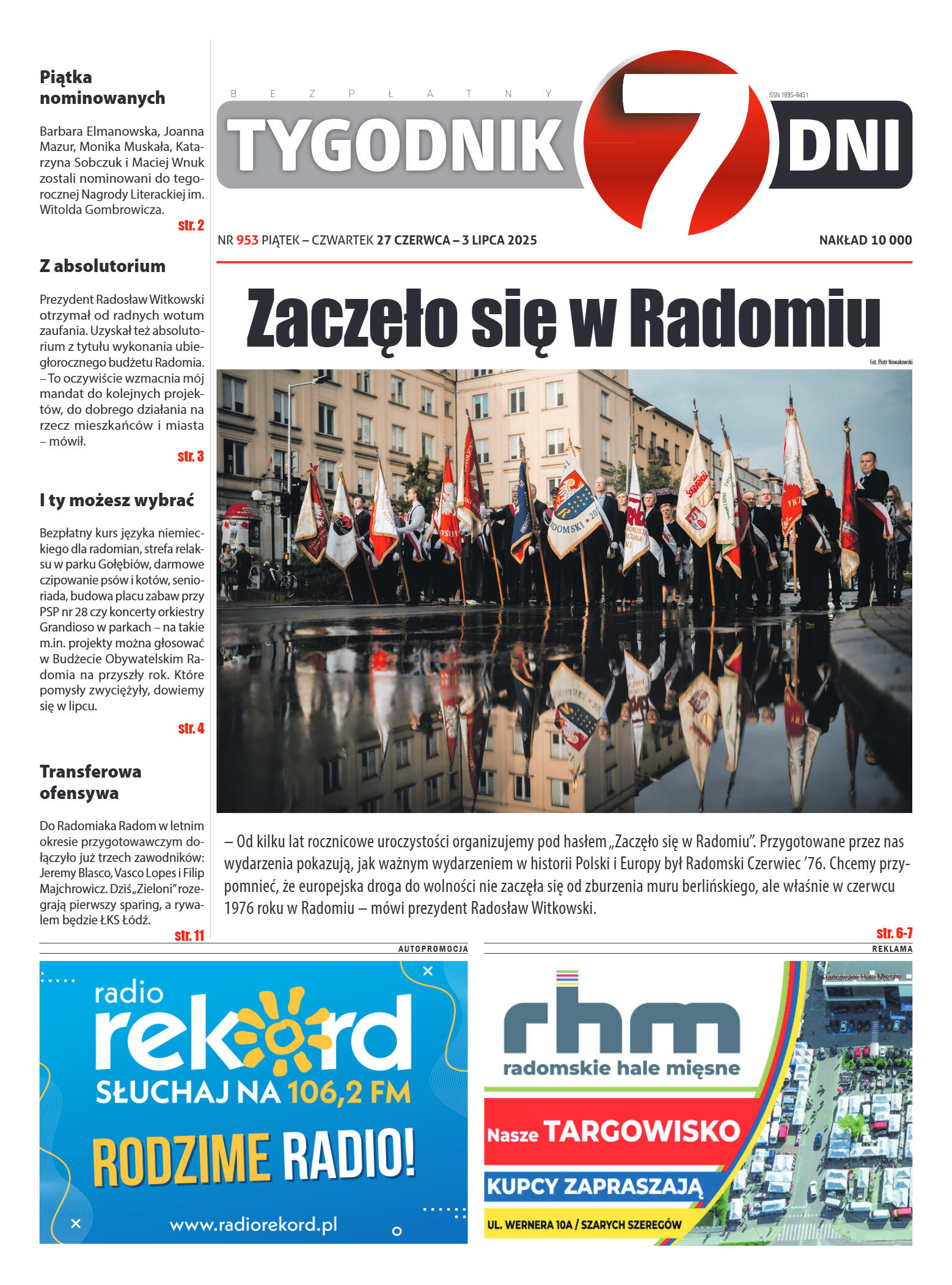 Tygodnik "7 Dni" nr 953 z dn. 27.06. 2025 r. - strona 1