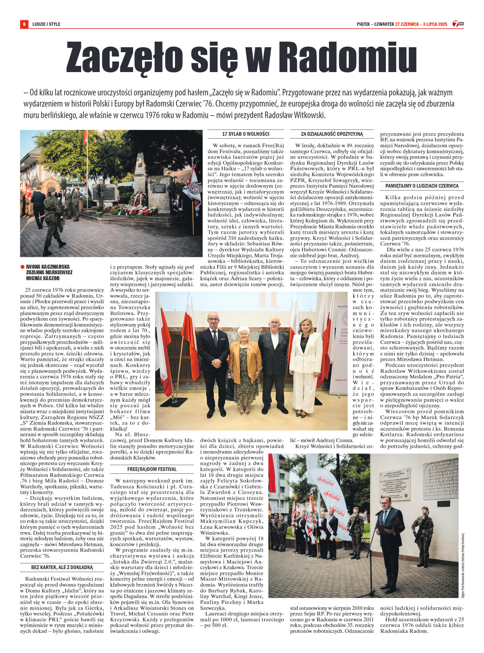 Tygodnik "7 Dni" nr 953 z dn. 27.06. 2025 r. - strona 6