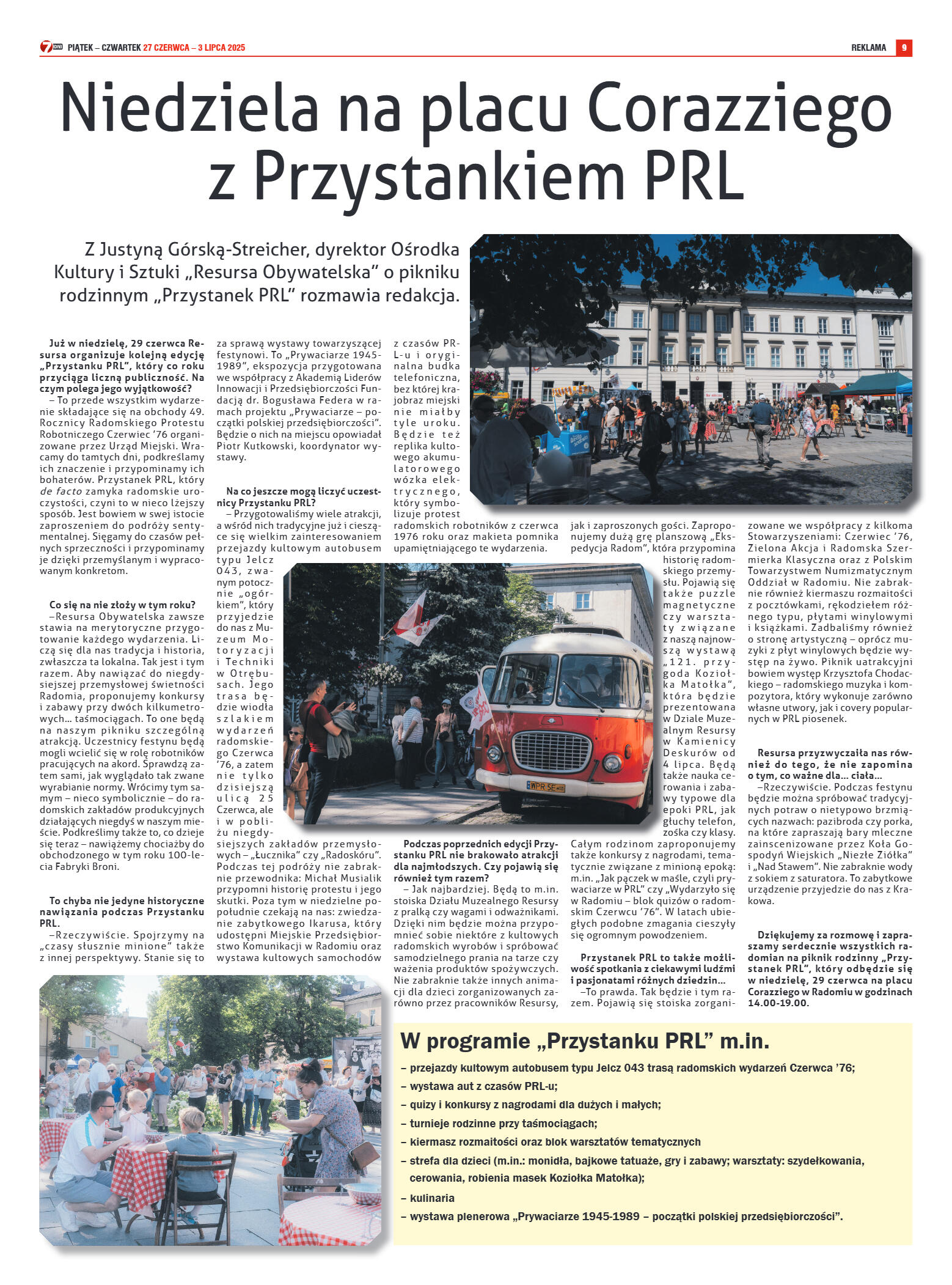 Tygodnik "7 Dni" nr 953 z dn. 27.06. 2025 r. - strona 9