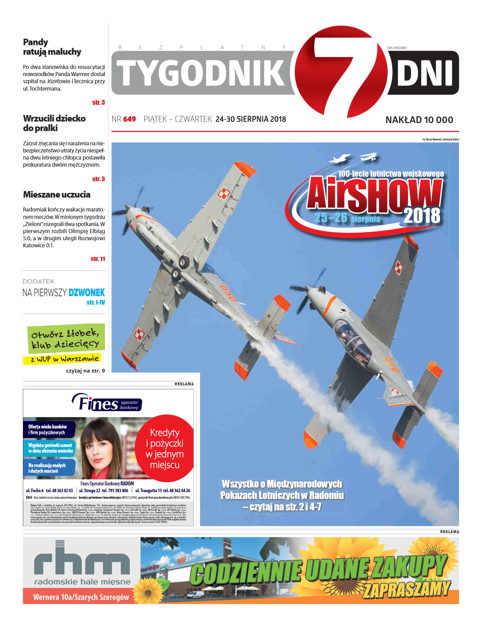 Tygodnik "7 Dni" nr 649 z 24.08.2018 - strona 1