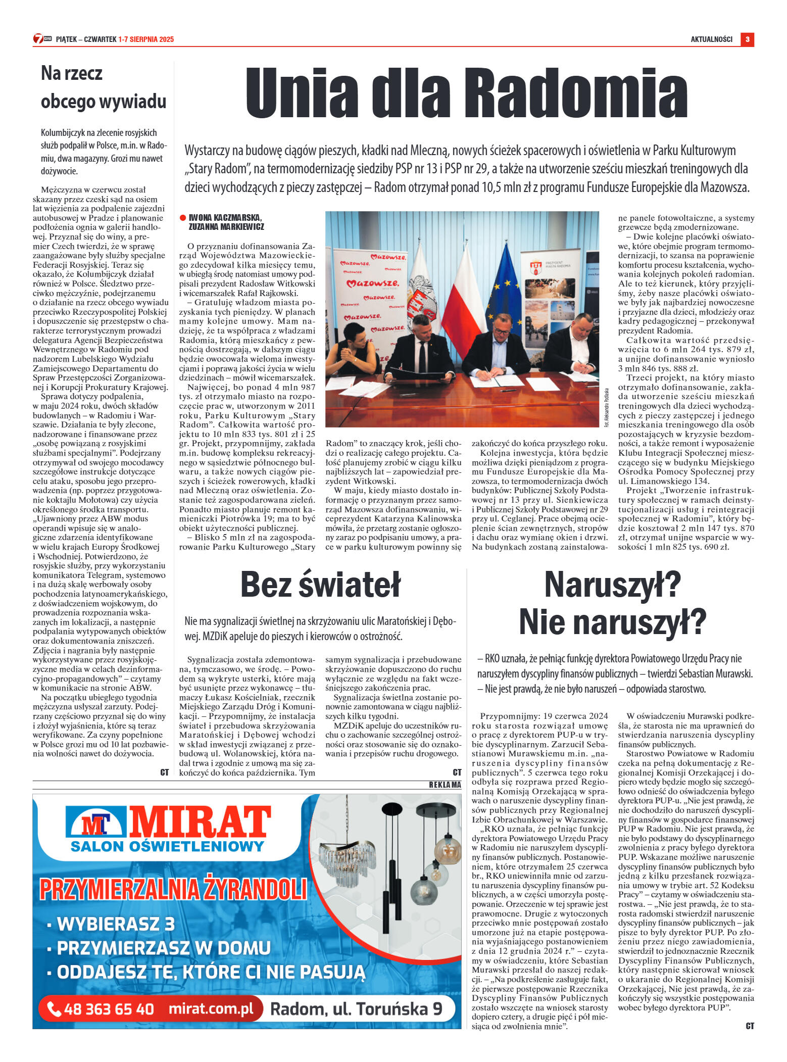 Tygodnik "7 Dni" nr 957 z dn. 1.08. 2025 r. - strona 3