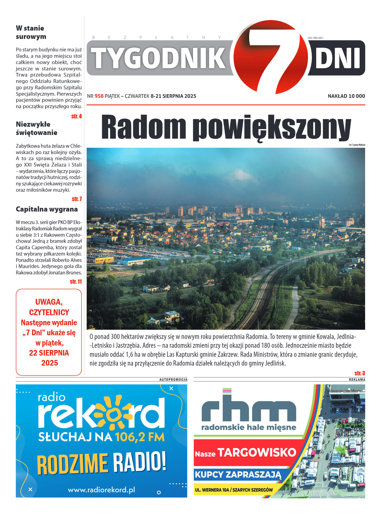 Tygodnik "7 Dni" nr 958 z dn. 8.08. 2025 r. - strona 1