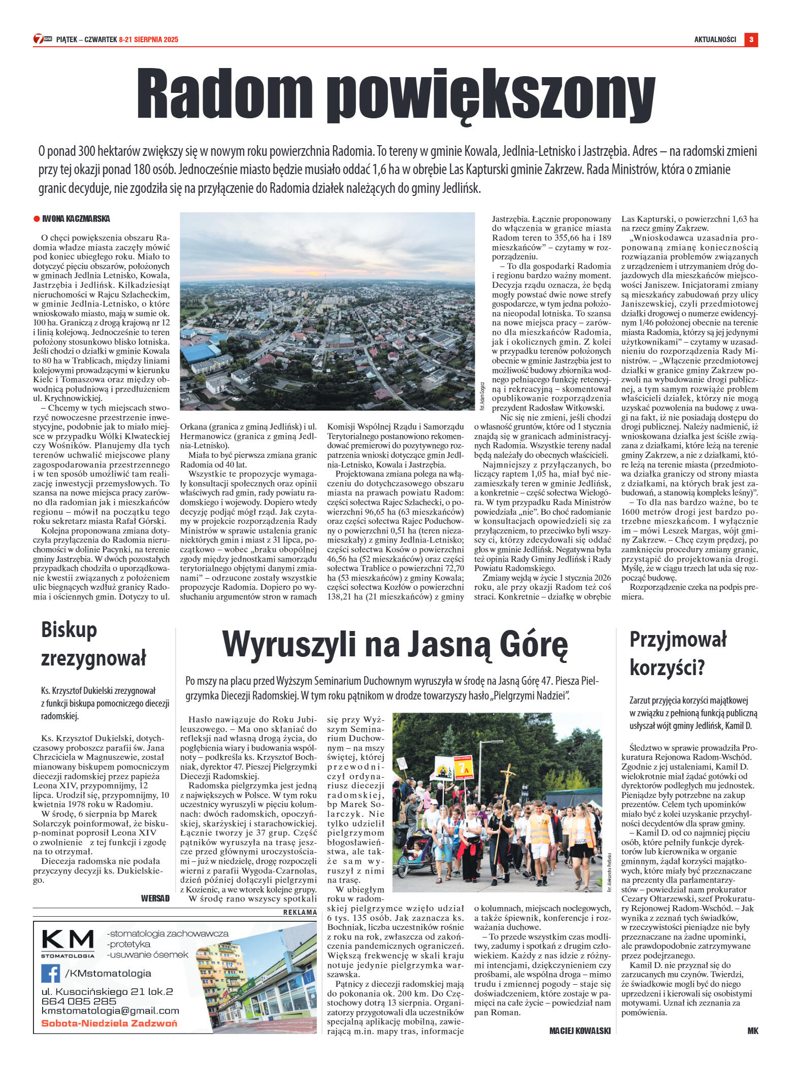 Tygodnik "7 Dni" nr 958 z dn. 8.08. 2025 r. - strona 3