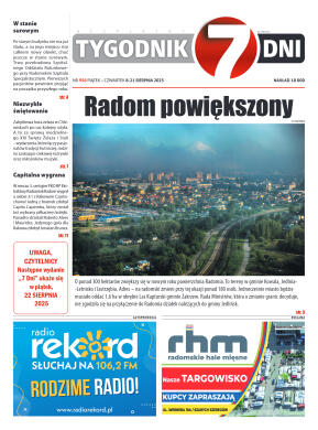 Tygodnik "7 Dni" nr 958 z dn. 8.08. 2025 r. - strona 1
