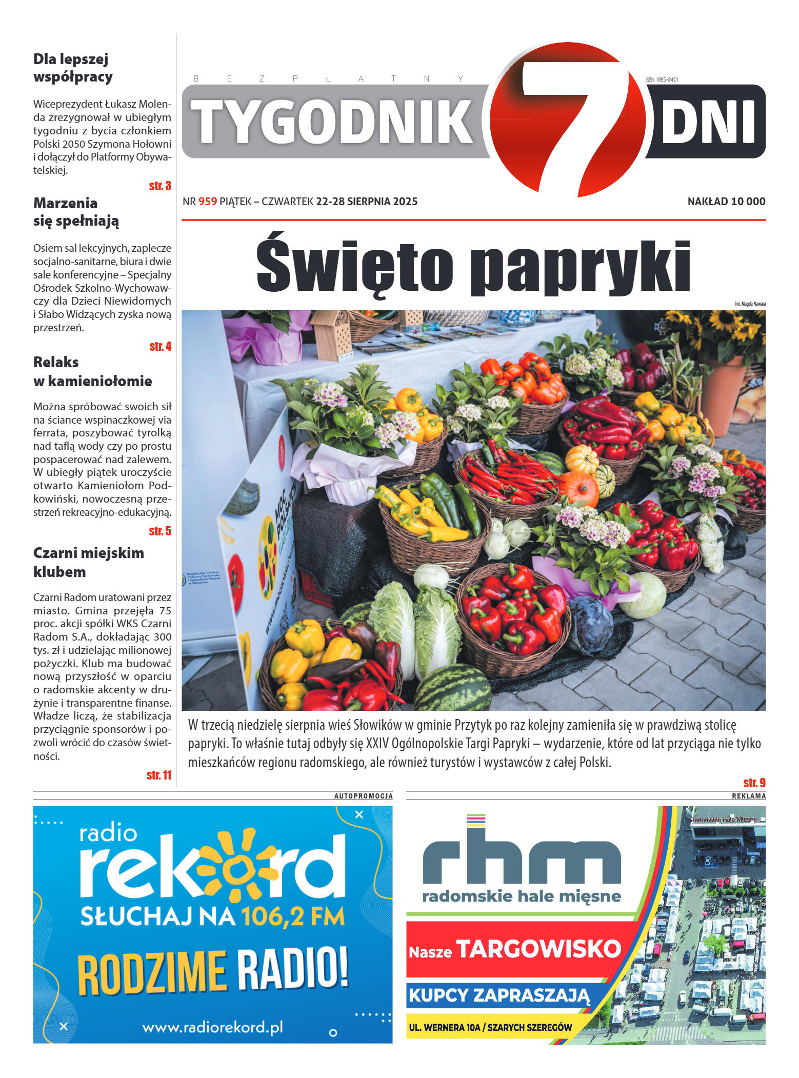Tygodnik "7 Dni" nr 959 z dn. 22.08. 2025 r. - strona 1