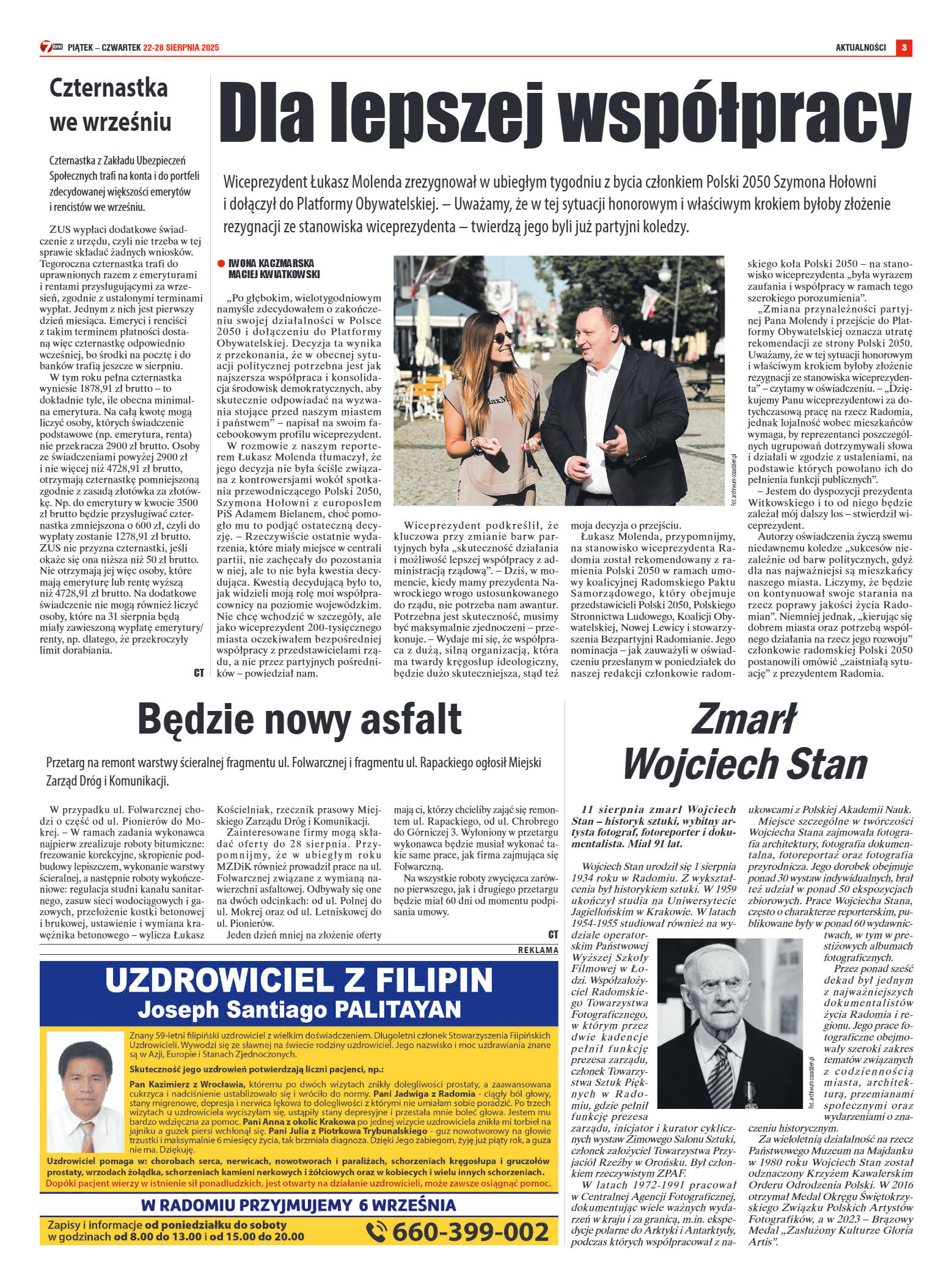 Tygodnik "7 Dni" nr 959 z dn. 22.08. 2025 r. - strona 3