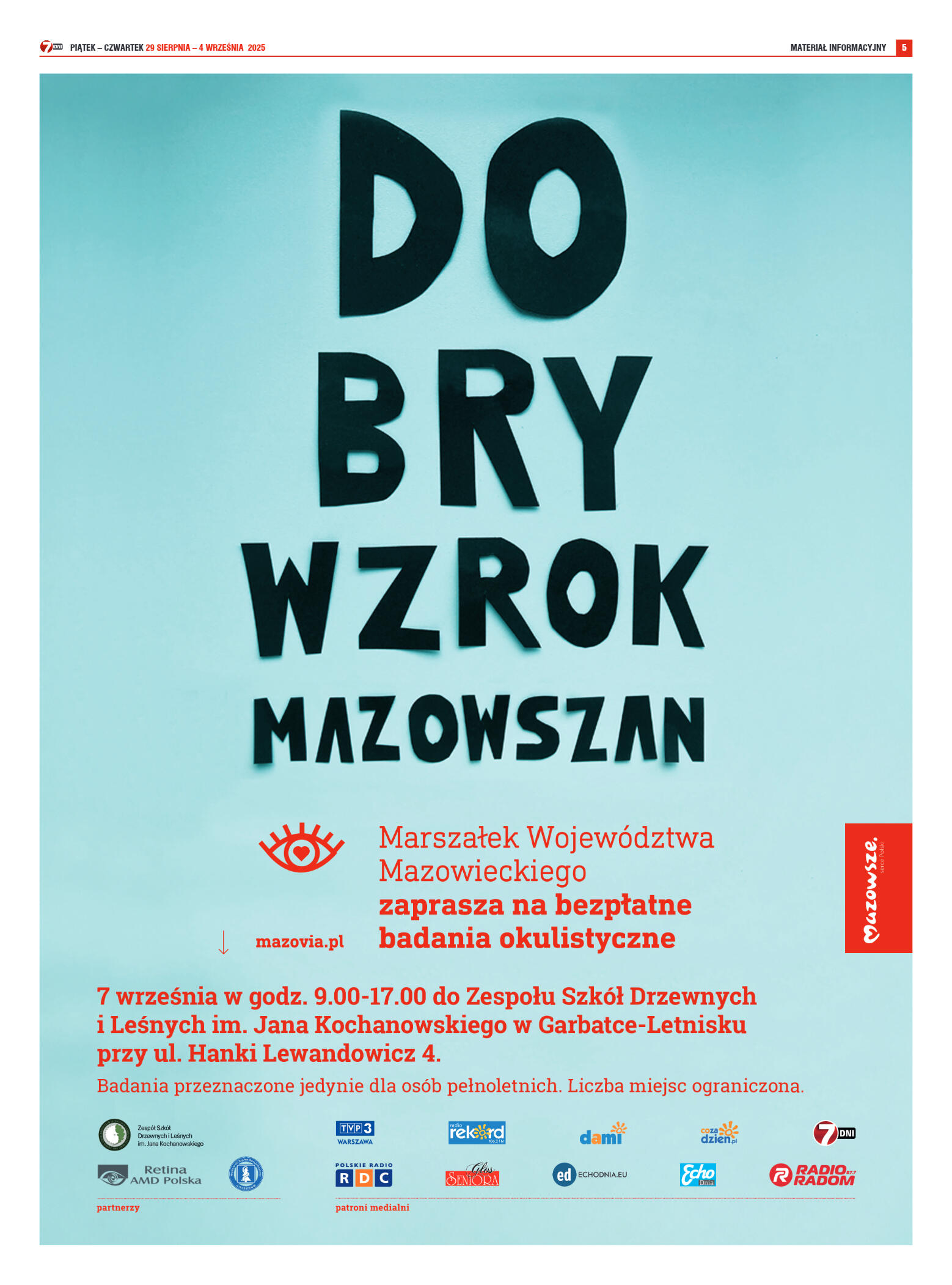 Tygodnik "7 Dni" nr 960 z dn. 29.08. 2025 r. - strona 5