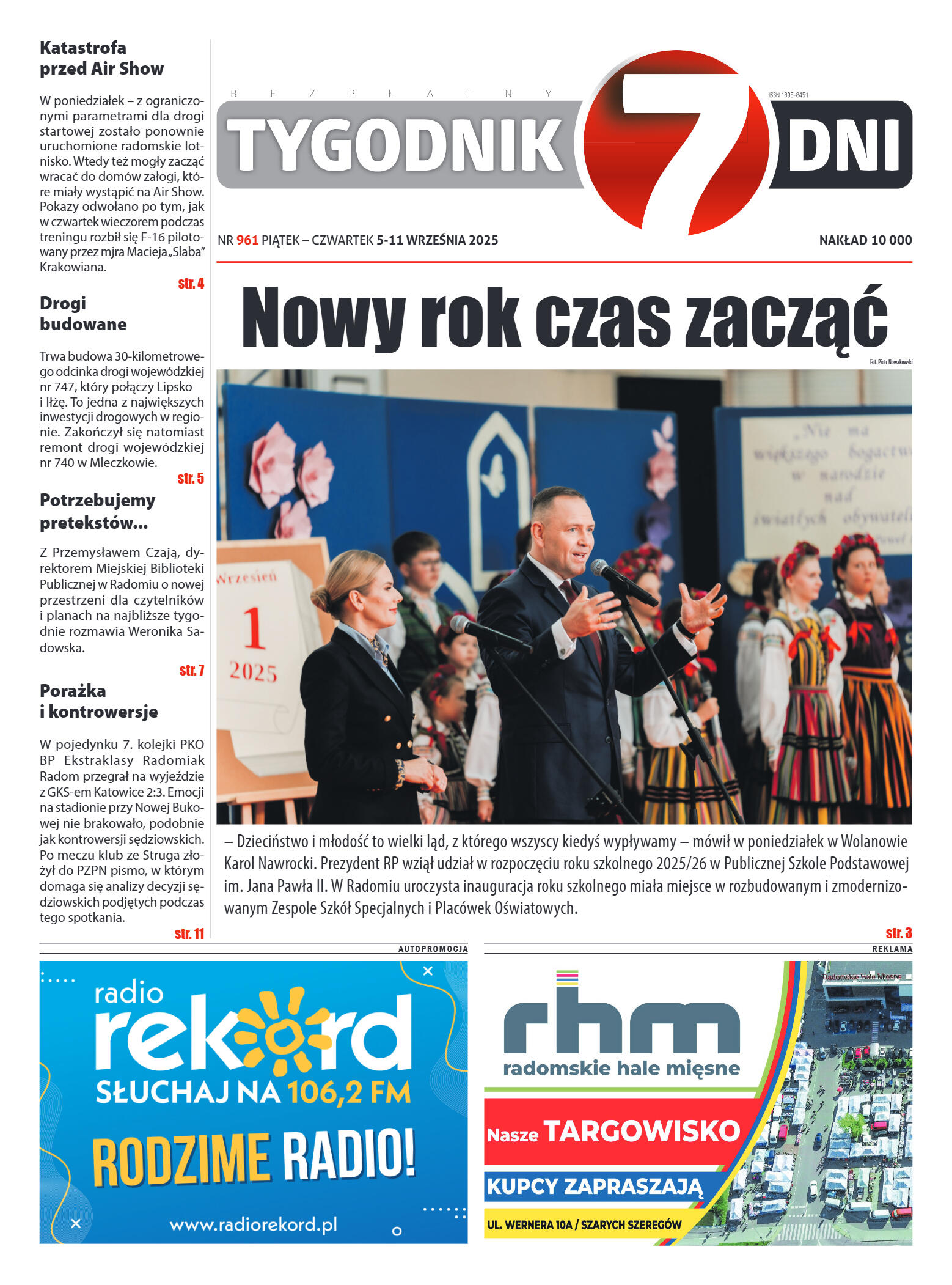 Tygodnik "7 Dni" nr 961 z dn. 5.09. 2025 r. - strona 1