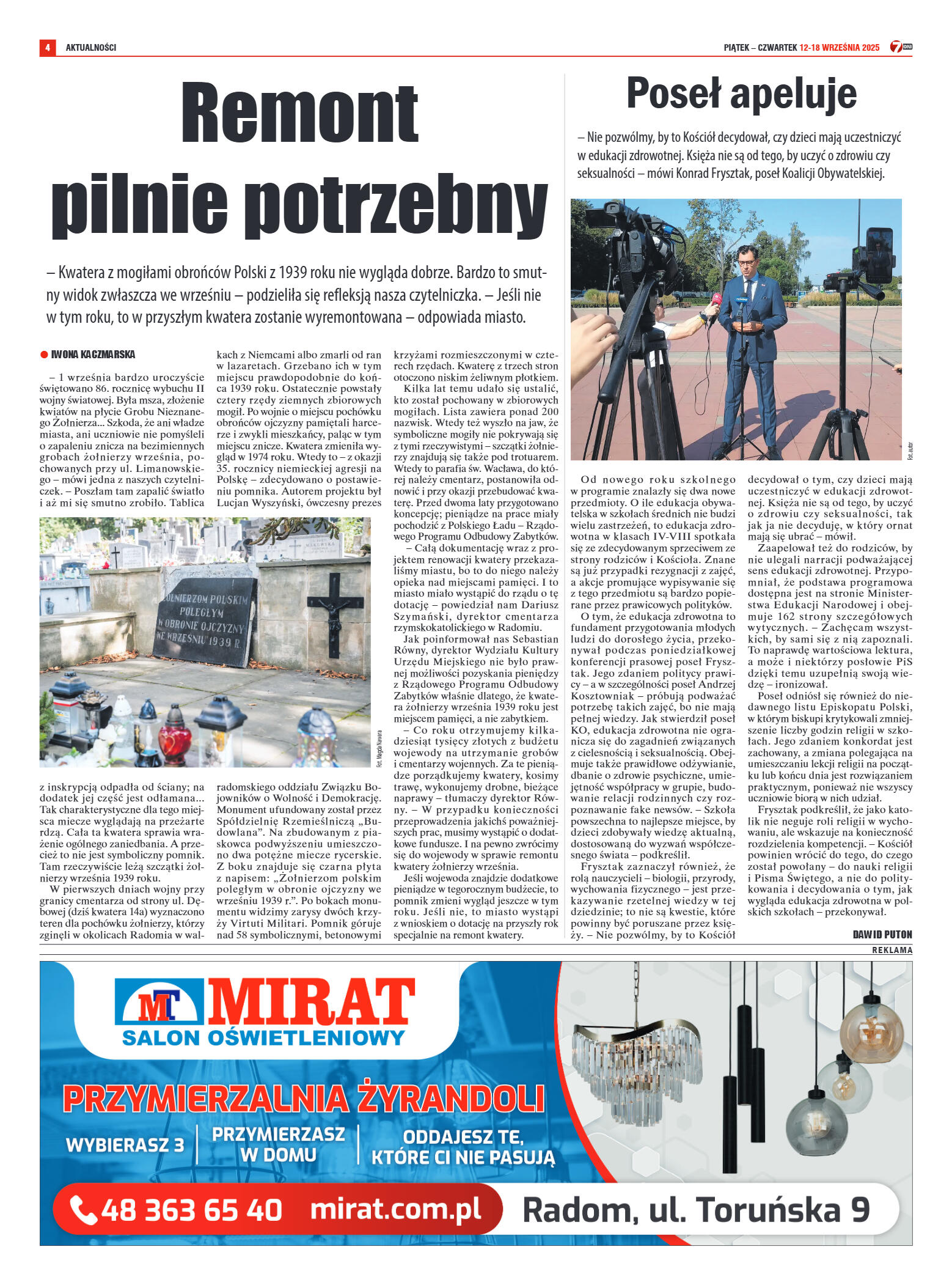 Tygodnik "7 Dni" nr 962 z dn. 12.09. 2025 r. - strona 4