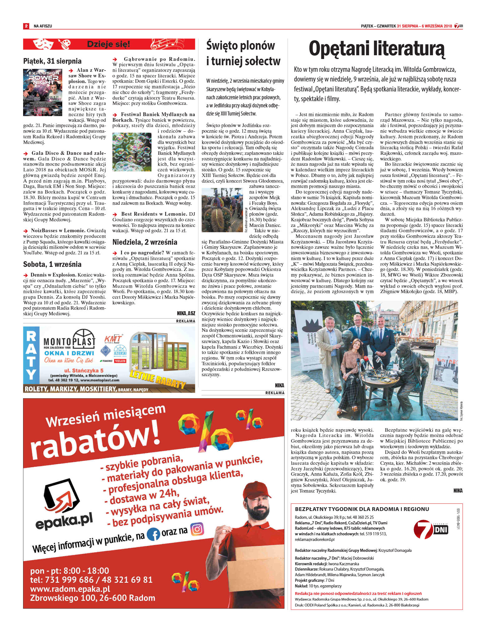 Tygodnik "7 Dni" nr 650 z 31.08.2018 - strona 2