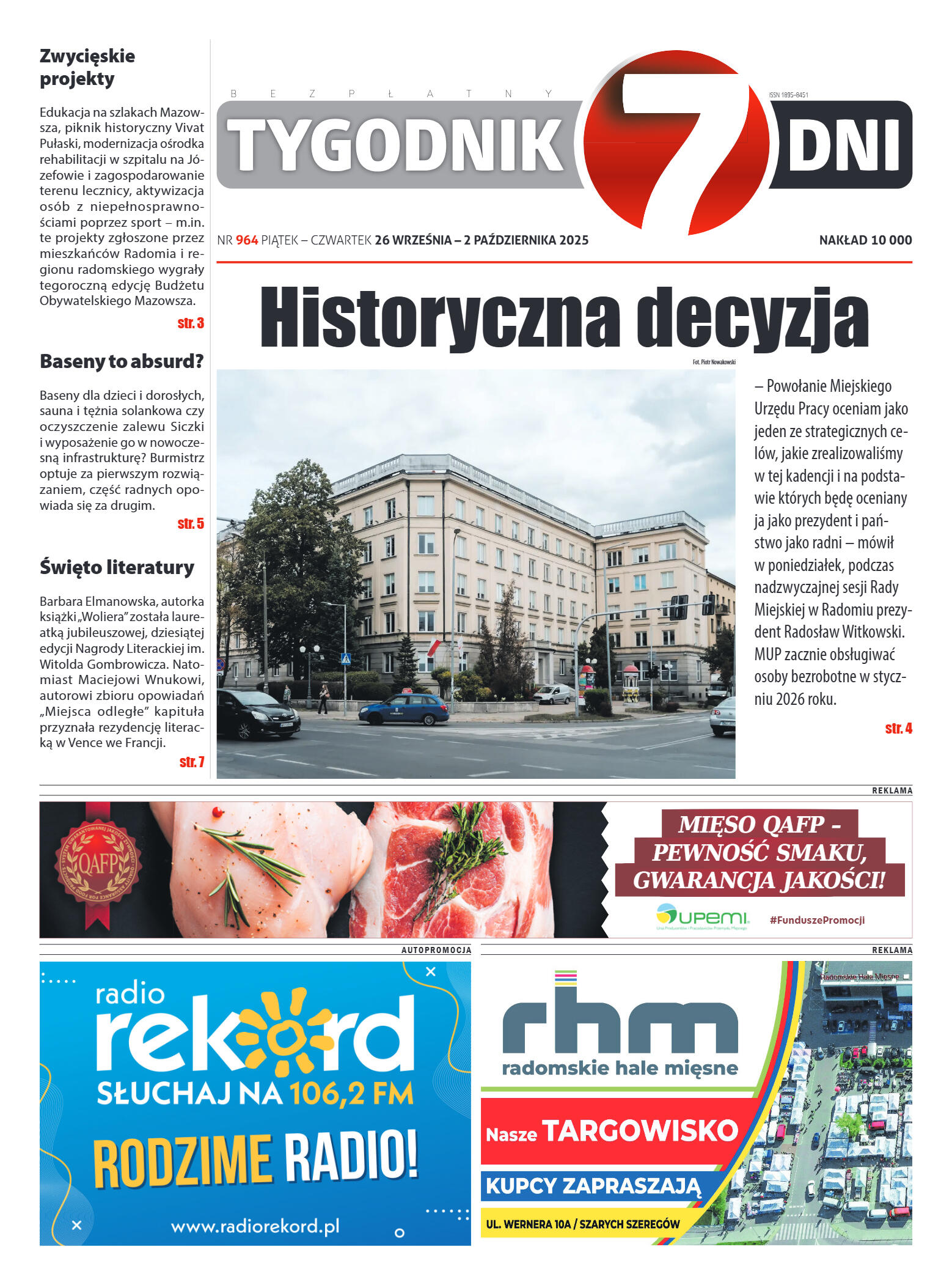 Tygodnik "7 Dni" nr 964 z dn. 26.09. 2025 r. - strona 1