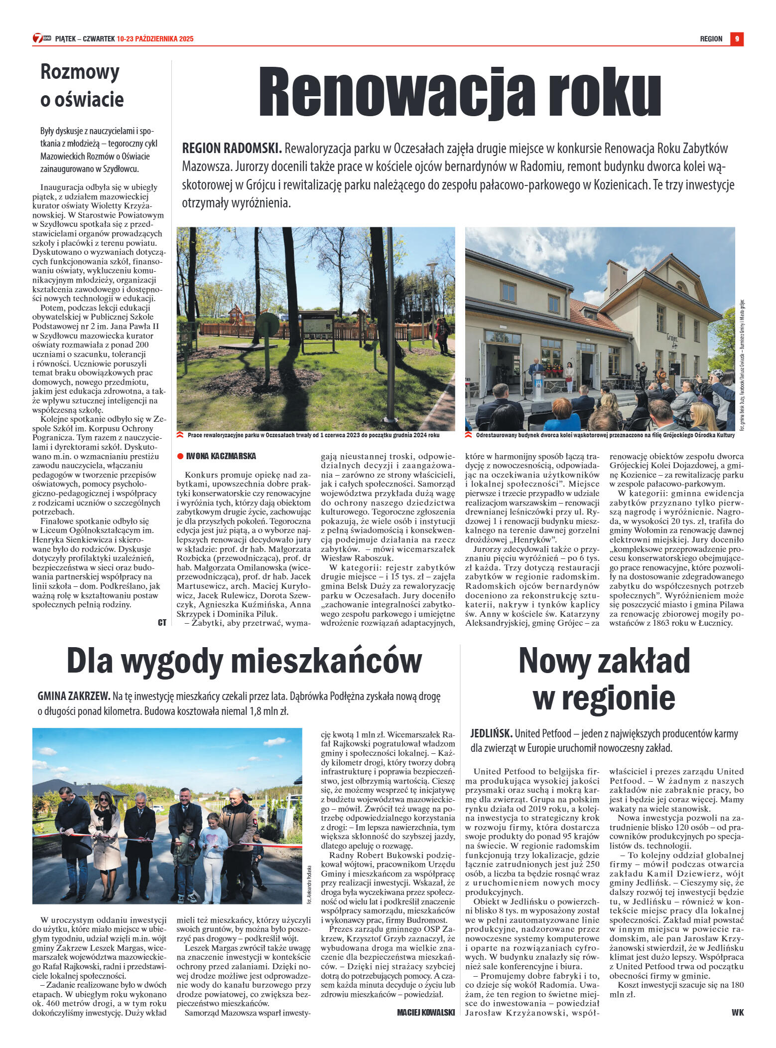 Tygodnik "7 Dni" nr 966 z dn. 10.10. 2025 r. - strona 9