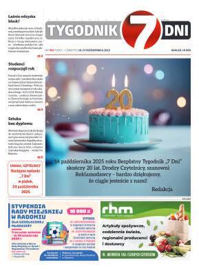 Tygodnik "7 Dni" nr 966 z dn. 10.10. 2025 r. - strona 1