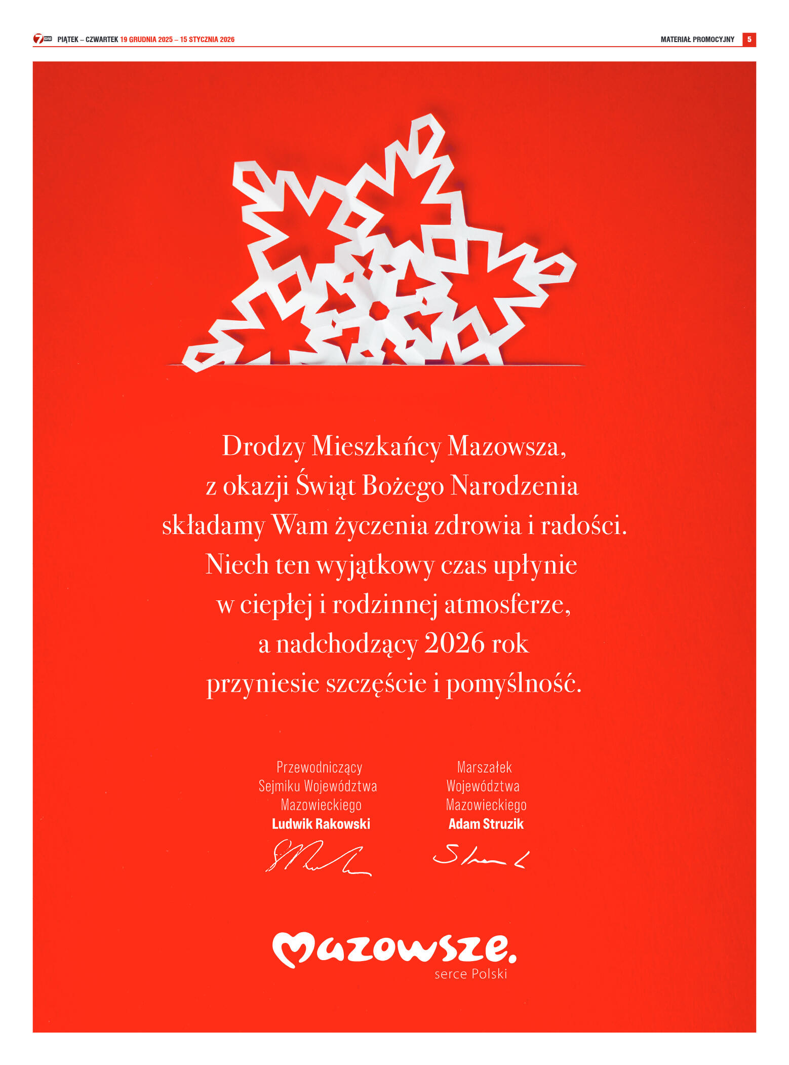 Tygodnik "7 Dni" nr 974 z dn. 19.12.2025 r. - strona 5