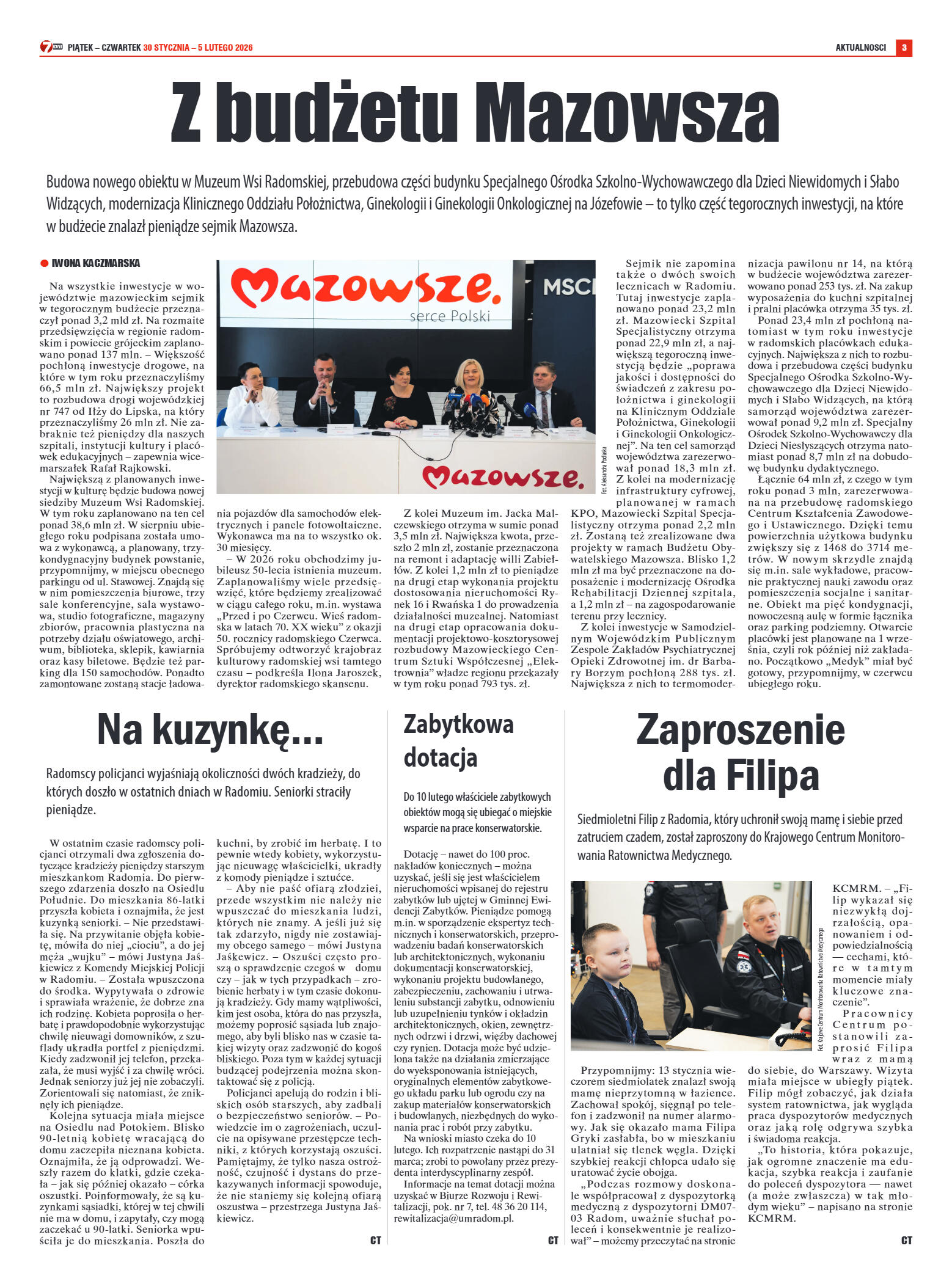 Tygodnik "7 Dni" nr 977 z dn. 30.01. 2026 r. - strona 3