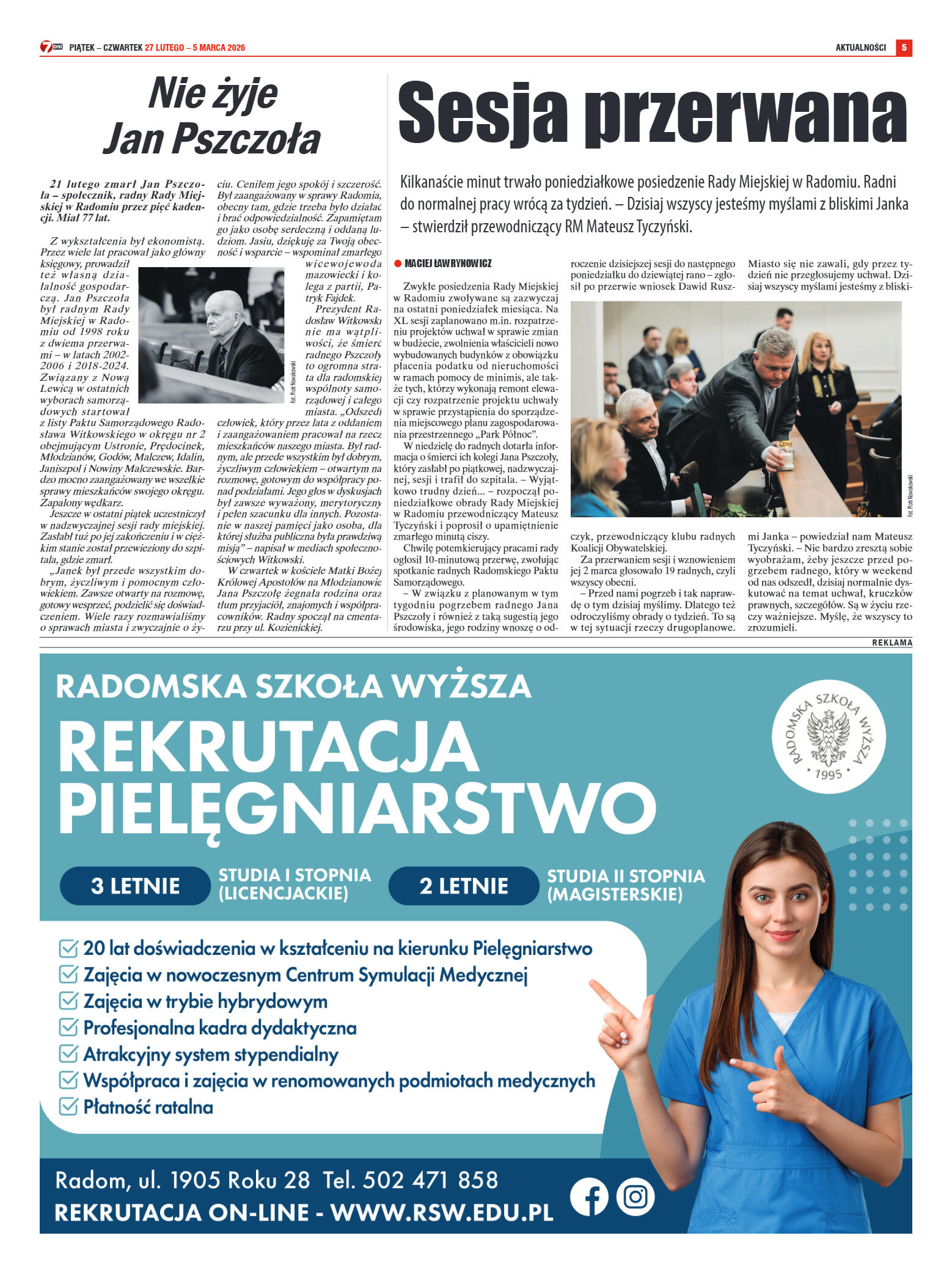 Tygodnik "7 Dni" nr 980 z dn. 27.02. 2026 r. - strona 5