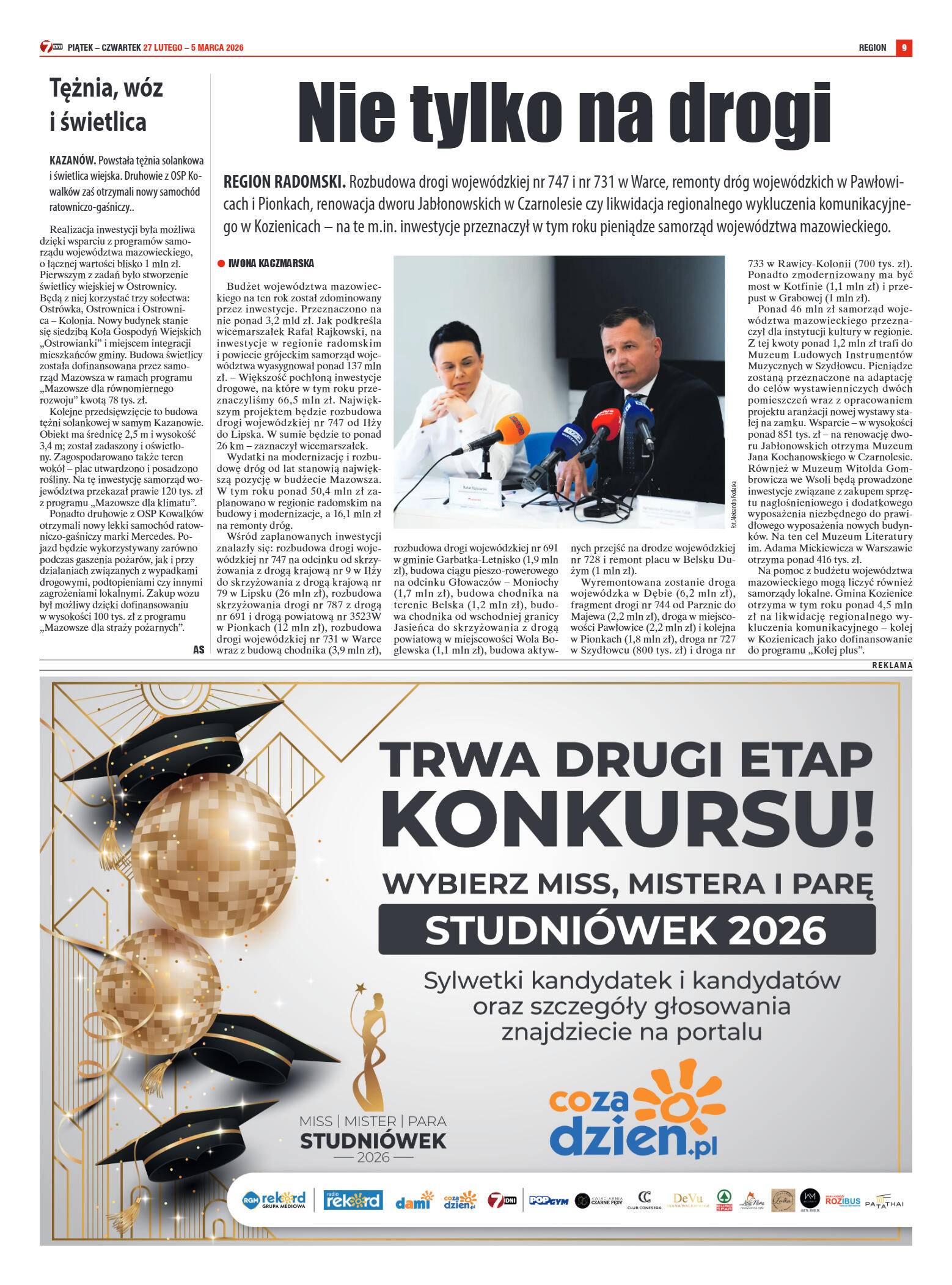 Tygodnik "7 Dni" nr 980 z dn. 27.02. 2026 r. - strona 9