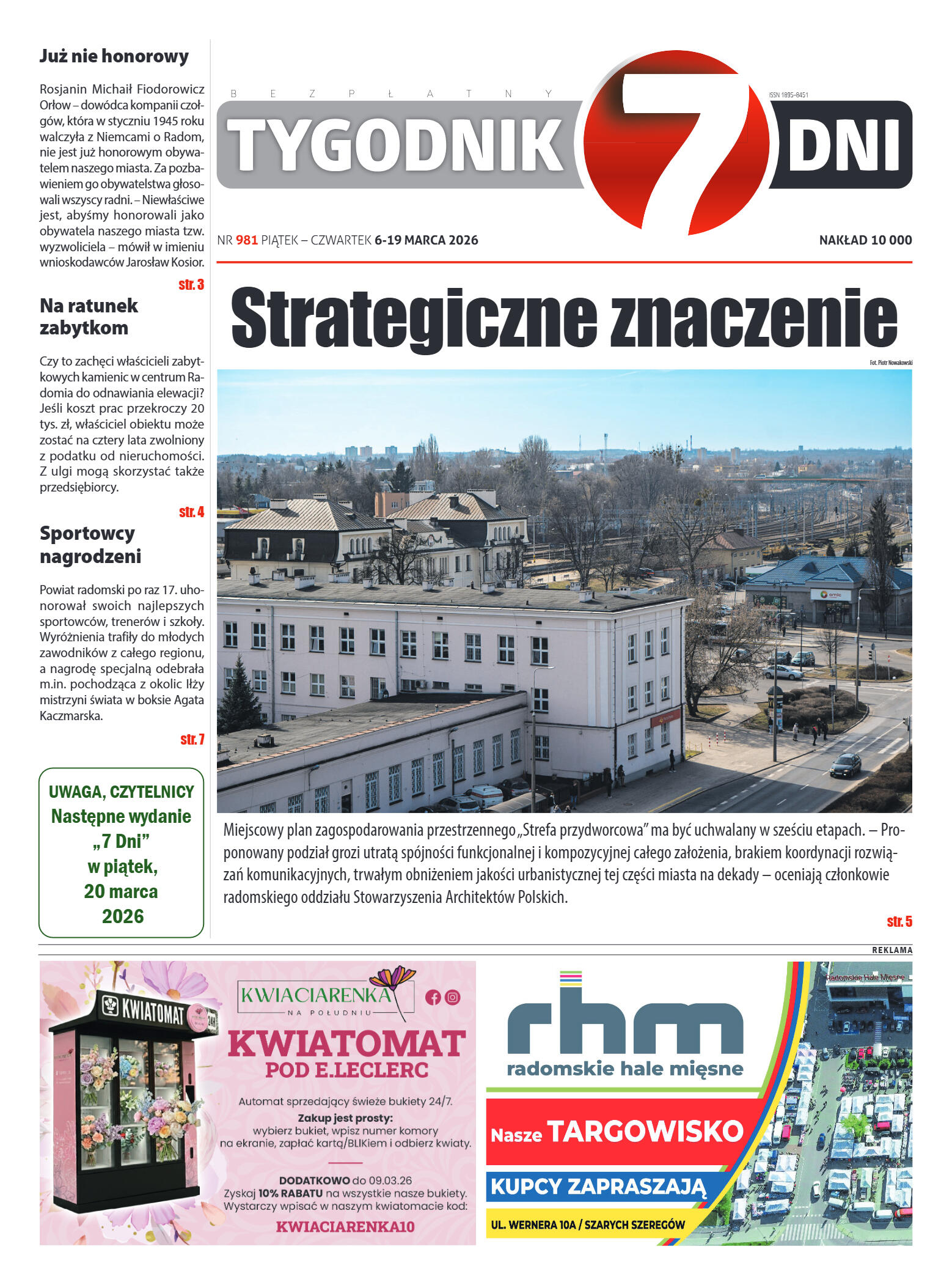 Tygodnik "7 Dni" nr 981 z dn. 6.03. 2026 r. - strona 1