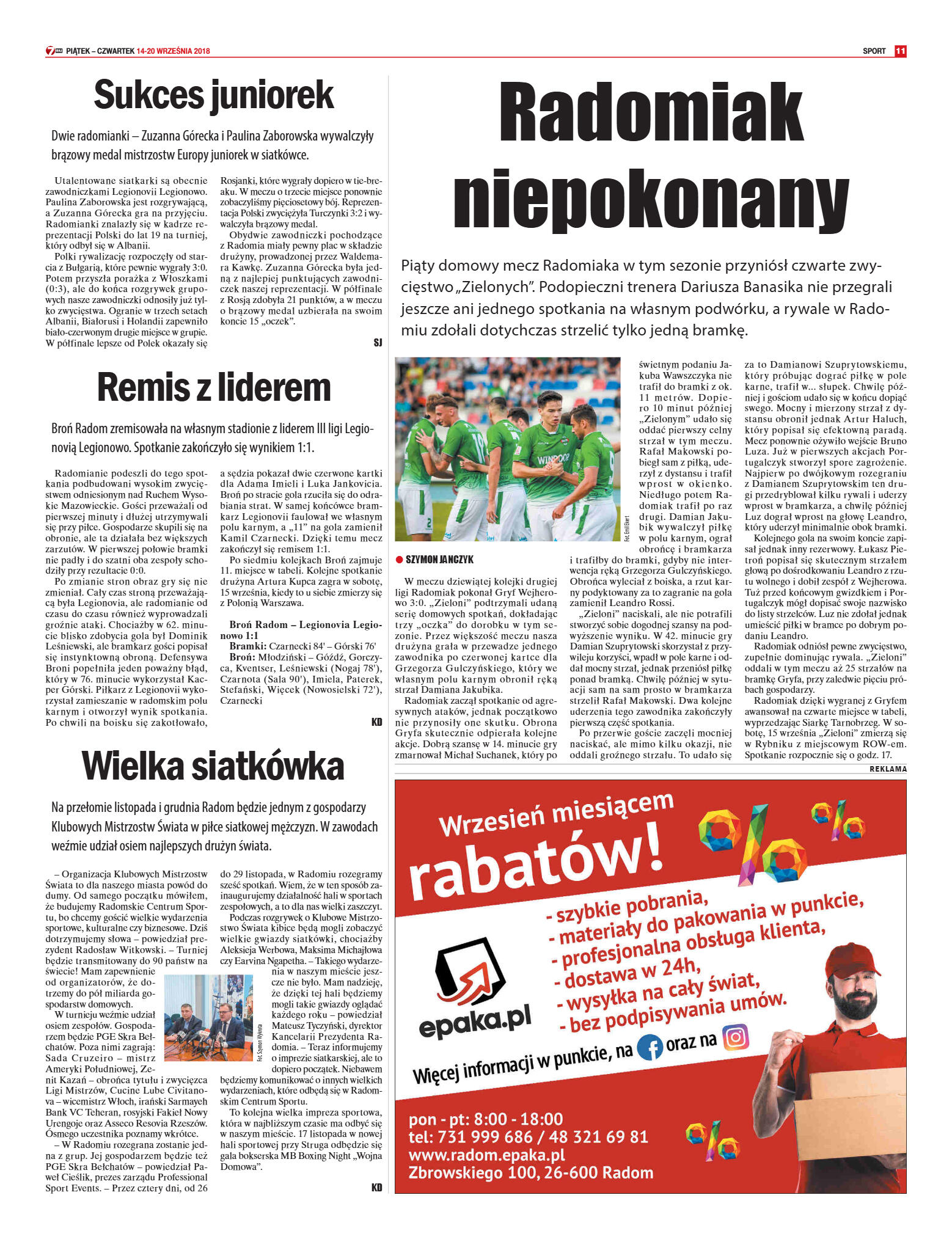 Tygodnik "7 Dni" nr 652 z 14.09.2018 - strona 11