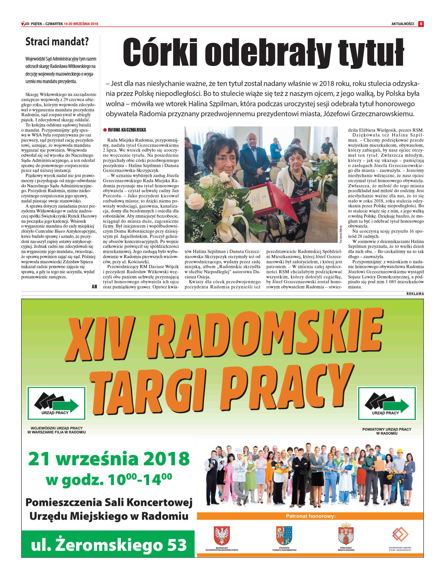 Tygodnik "7 Dni" nr 652 z 14.09.2018 - strona 5