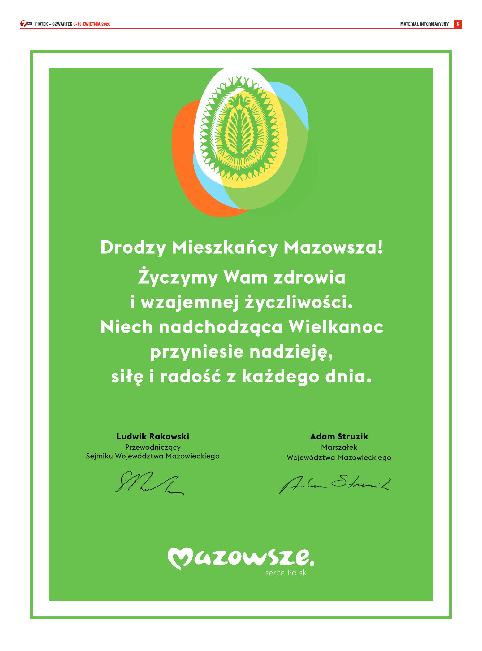 Tygodnik "7 Dni" nr 984 z dn. 03.04. 2026 r. - strona 5