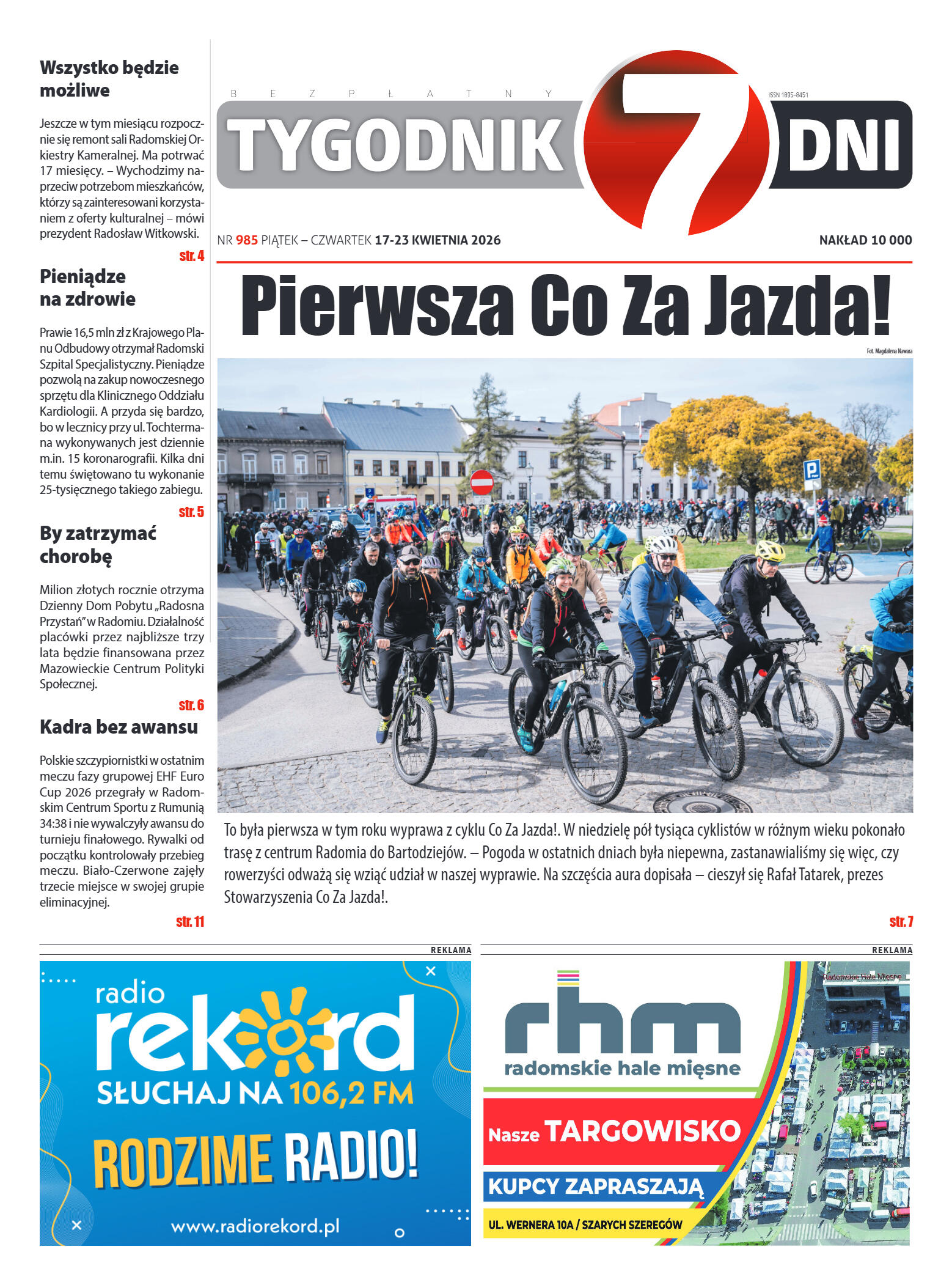 Tygodnik "7 Dni" nr 985 z dn. 17.04. 2026 r. - strona 1
