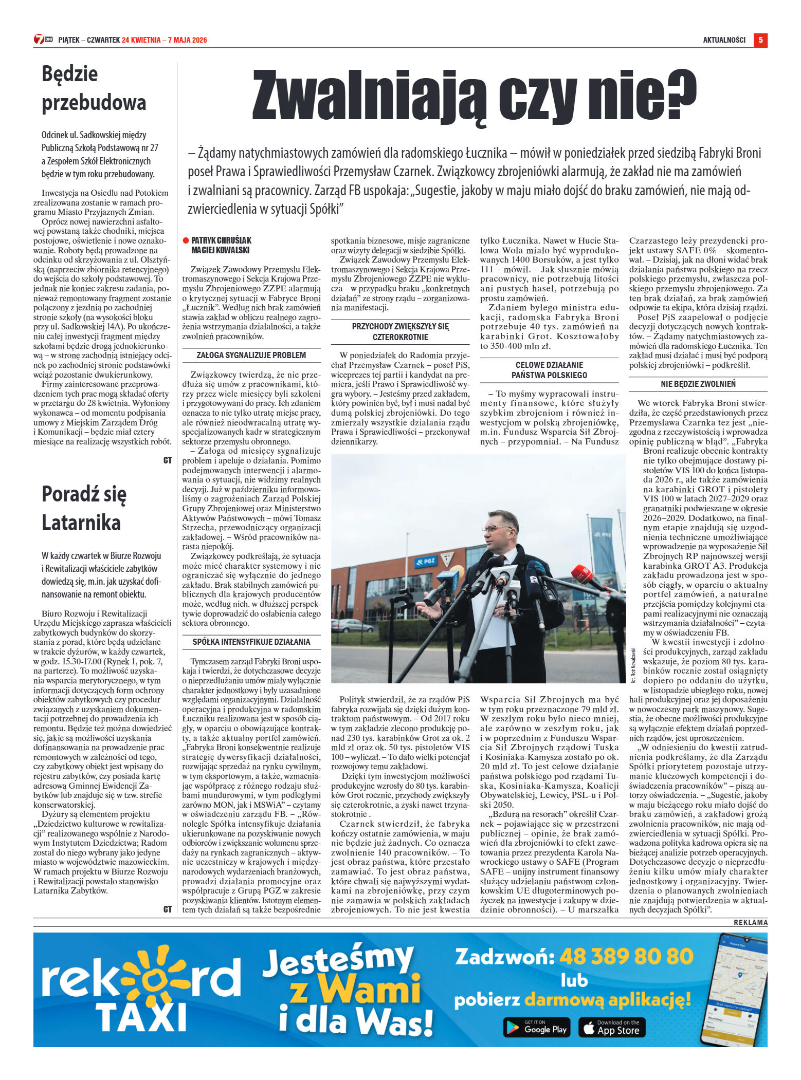 Tygodnik "7 Dni" nr 986 z dn. 24.04. 2026 r. - strona 5